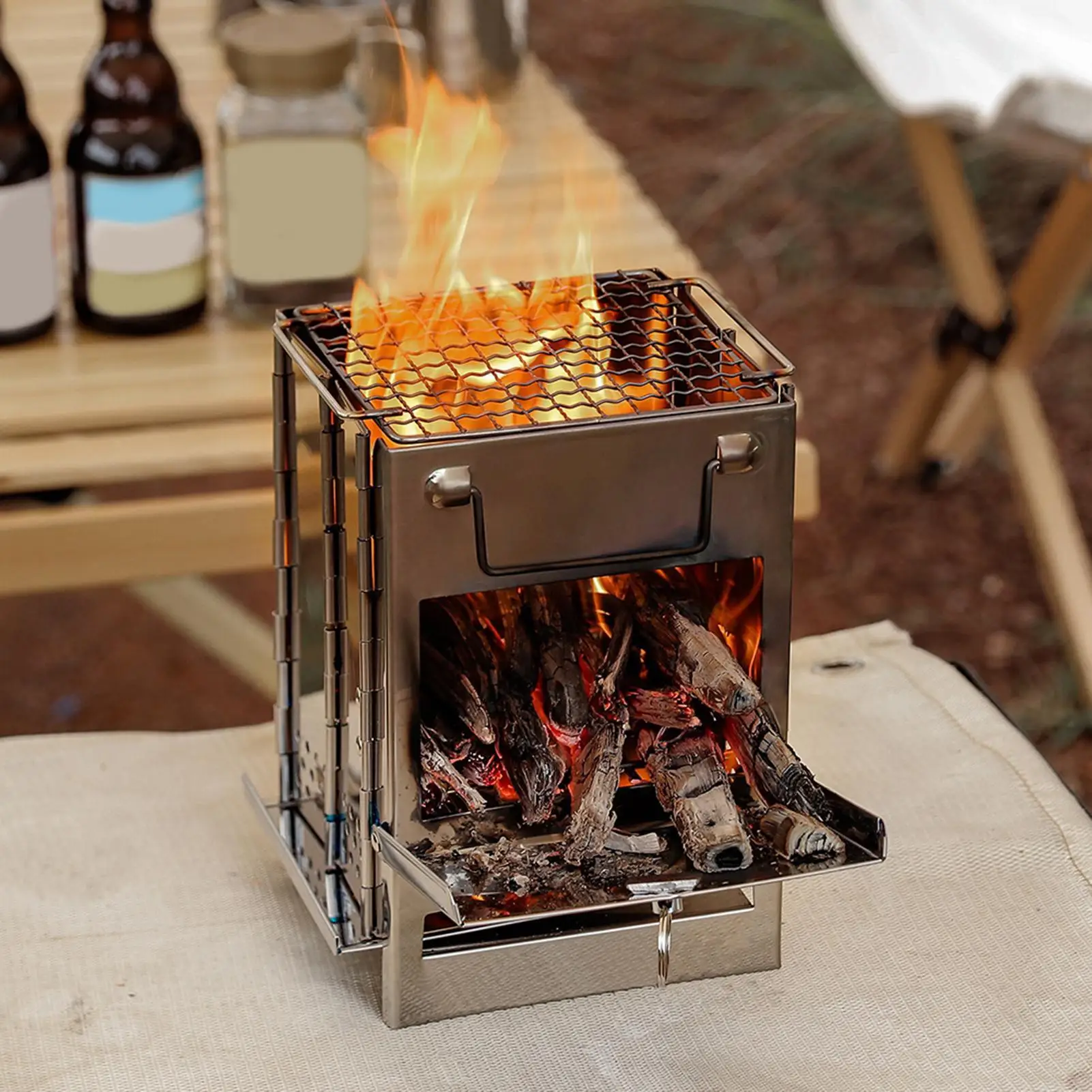 Portable Camping Stove Foldable Wood Burning Stove with Ash Catcher for Backpacking Hiking, Outdoor Picnic Backyard Cooking
Portable Camping Stove Foldable Wood Burning Stove with Ash Catcher for Backpacking Hiking, Outdoor Picnic Backyard Cooking