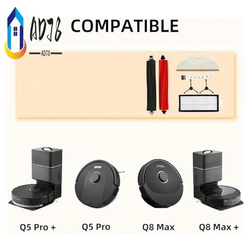 AD78-комплект сменных аксессуаров, совместимый с пылесосом Roborock Q8 Max/Q8 Max +/Q5 Pro/Q5 Pro+
AD78-комплект сменных аксессуаров, совместимый с пылесосом Roborock Q8 Max/Q8 Max +/Q5 Pro/Q5 Pro+