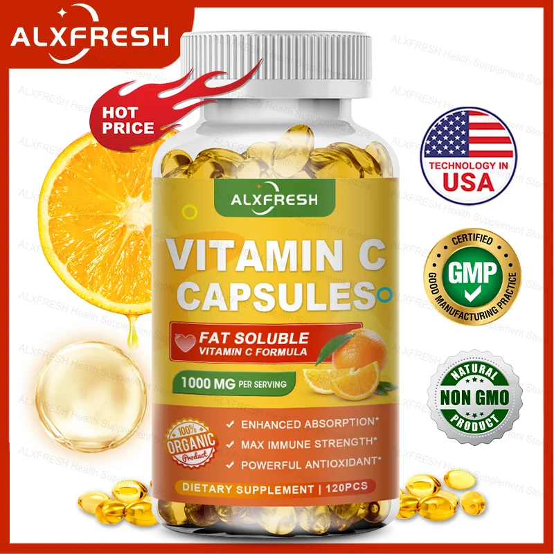 Vitamin C Capsules 1000 Mg -High Absorption - Antioxidant for Skin Support Collagen Immune System Health
Vitamin C Capsules 1000 Mg -High Absorption - Antioxidant for Skin Support Collagen Immune System Health