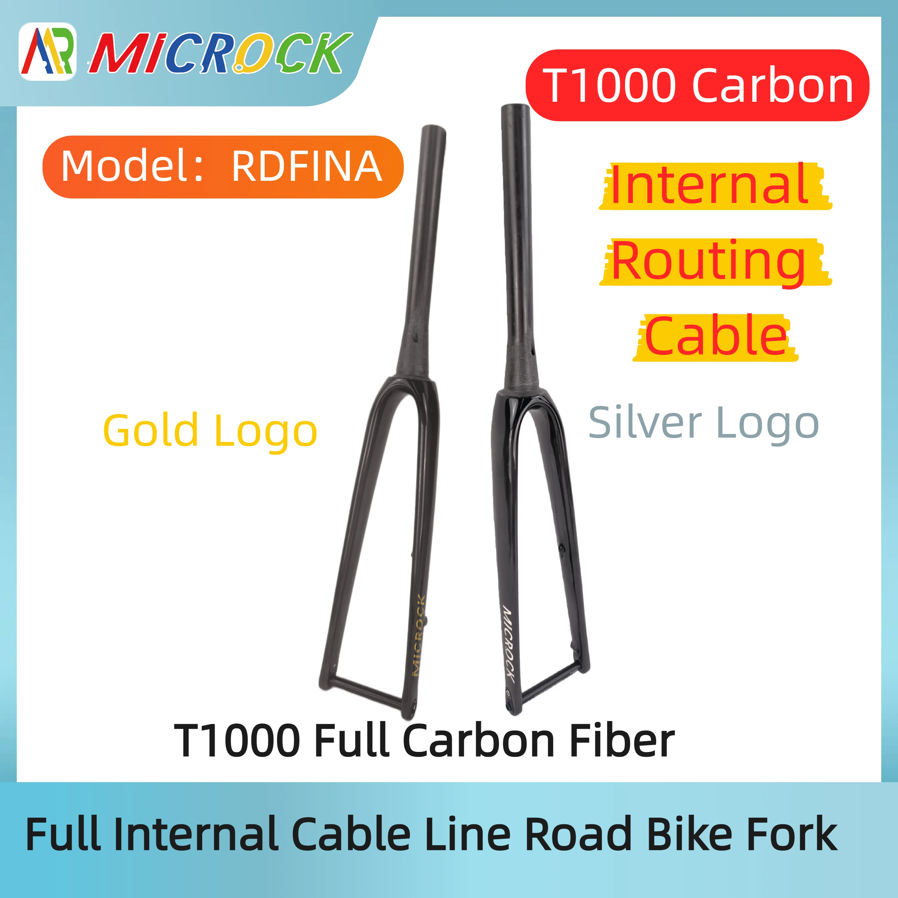 MICROCK T1000 Full Carbon Fiber Road Bike Fork Internal Cable Lines 700Cx32c 100x12mms Disc Brake Only 287g For All Road Bikes
MICROCK T1000 Full Carbon Fiber Road Bike Fork Internal Cable Lines 700Cx32c 100x12mms Disc Brake Only 287g For All Road Bikes