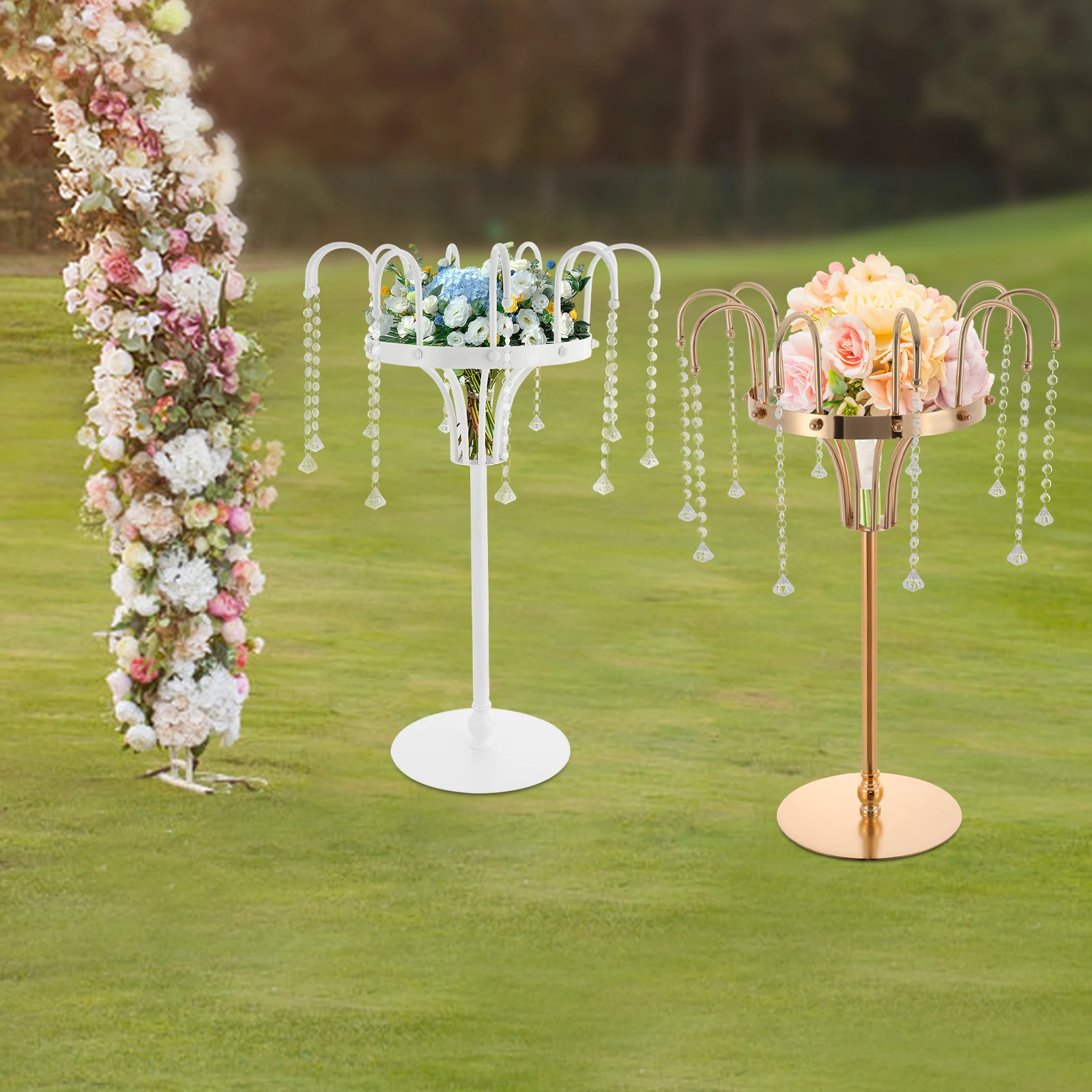 Crystal Wedding Flower Stand, 10-Head Fountain Crystal Flower Stand, Durable White Wedding Centerpiece for Table, Garden, Event
Crystal Wedding Flower Stand, 10-Head Fountain Crystal Flower Stand, Durable White Wedding Centerpiece for Table, Garden, Event
