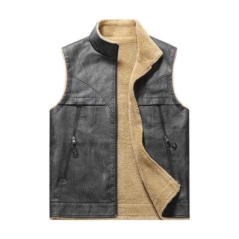 Autumn and Winter New Plush PU Leather Vest Men's Outdoor Sports Warm Vest, Shoulder Work Clothes, Horse Clip Jacket
Autumn and Winter New Plush PU Leather Vest Men's Outdoor Sports Warm Vest, Shoulder Work Clothes, Horse Clip Jacket