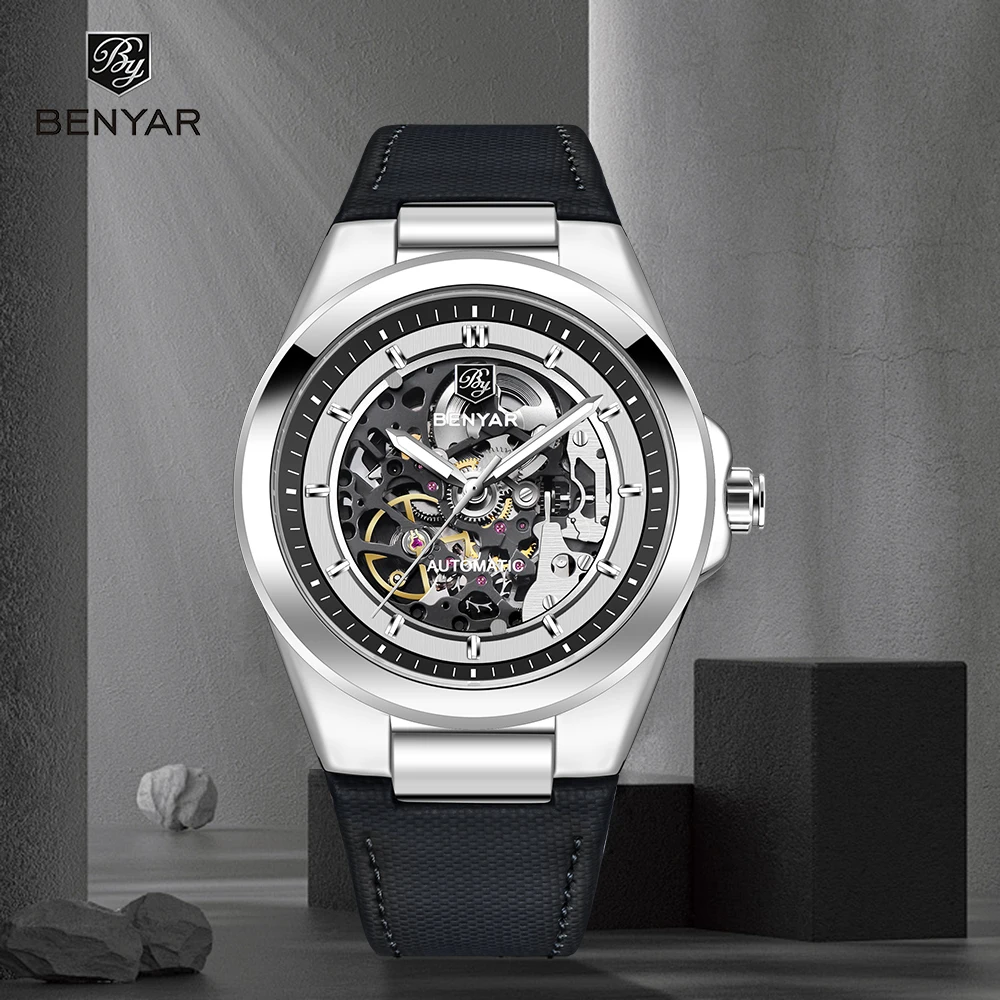BENYAR Men‘s Watches Automatic Movement Watches For Man Mechanical Watch Fashion Hollow Design Hardened Glass Mirror Wristwatch
BENYAR Men‘s Watches Automatic Movement Watches For Man Mechanical Watch Fashion Hollow Design Hardened Glass Mirror Wristwatch