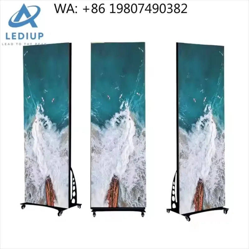 WiFi Controlled Ultra Slim Smart Movable LED Poster Screen Intelligent Digital Signage for Bar Stable Commercial Brand Advertisi
WiFi Controlled Ultra Slim Smart Movable LED Poster Screen Intelligent Digital Signage for Bar Stable Commercial Brand Advertisi