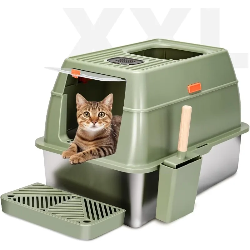 Лоток из нержавеющей стали с крышкой Cat XXL, металлический передний вход, верхний ящик для кошачьего туалета, закрытый боковой ящик для кошачьего туалета
Лоток из нержавеющей стали с крышкой Cat XXL, металлический передний вход, верхний ящик для кошачьего туалета, закрытый боковой ящик для кошачьего туалета