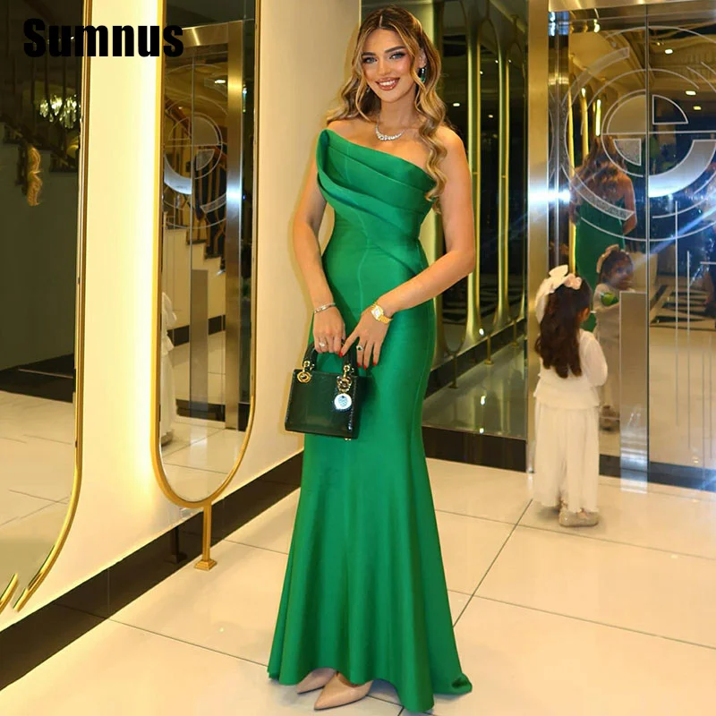 Sumnus Classic Mermaid Green Evening Dresses Strapless Pleats Floor Length Formal Occasion Gowns فساتين سهرة Customize
Sumnus Classic Mermaid Green Evening Dresses Strapless Pleats Floor Length Formal Occasion Gowns فساتين سهرة Customize
