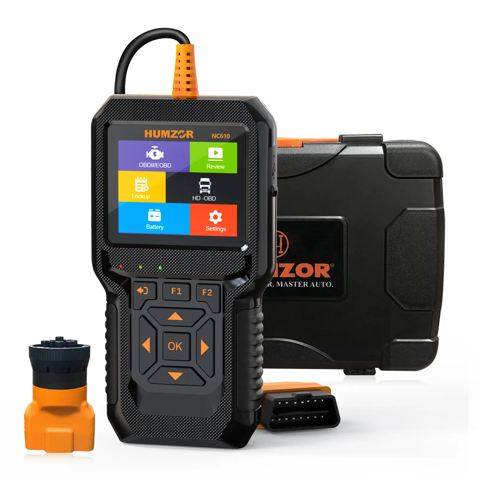 OBD2 Scanner Falut Diagnostic Tool for Car Heavy Duty Truck 2-in-1 Check Engine Code Reader Live Data J1939 12V 24V HUMZOR NC610
OBD2 Scanner Falut Diagnostic Tool for Car Heavy Duty Truck 2-in-1 Check Engine Code Reader Live Data J1939 12V 24V HUMZOR NC610