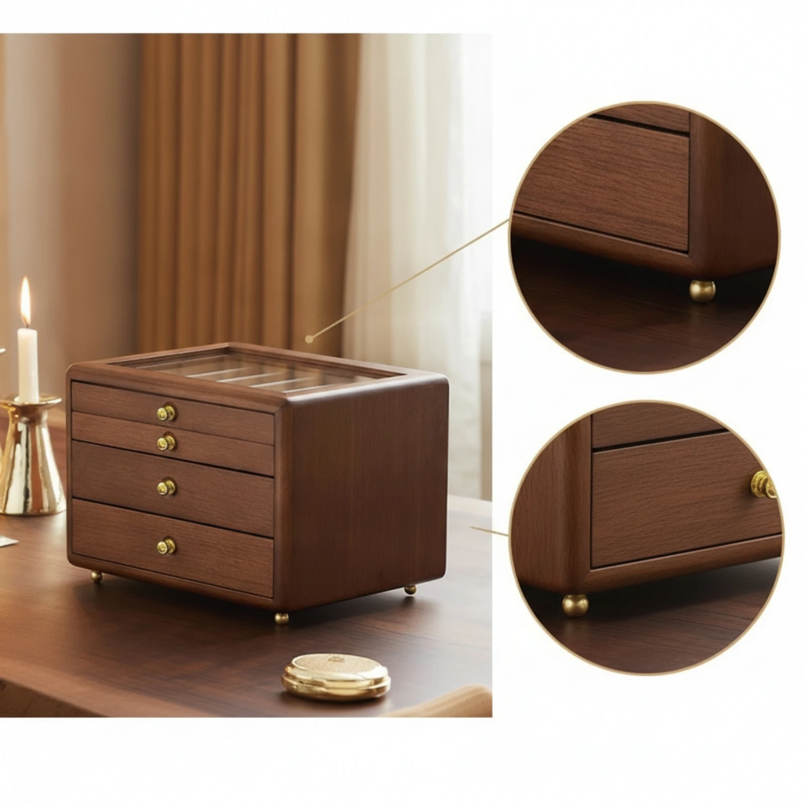 Jewelry Storage Box Clear-Top Jewelry Box with Glass Lid Accessory Keeper Transparent Compact for Women, Dresser, Vanity
Jewelry Storage Box Clear-Top Jewelry Box with Glass Lid Accessory Keeper Transparent Compact for Women, Dresser, Vanity