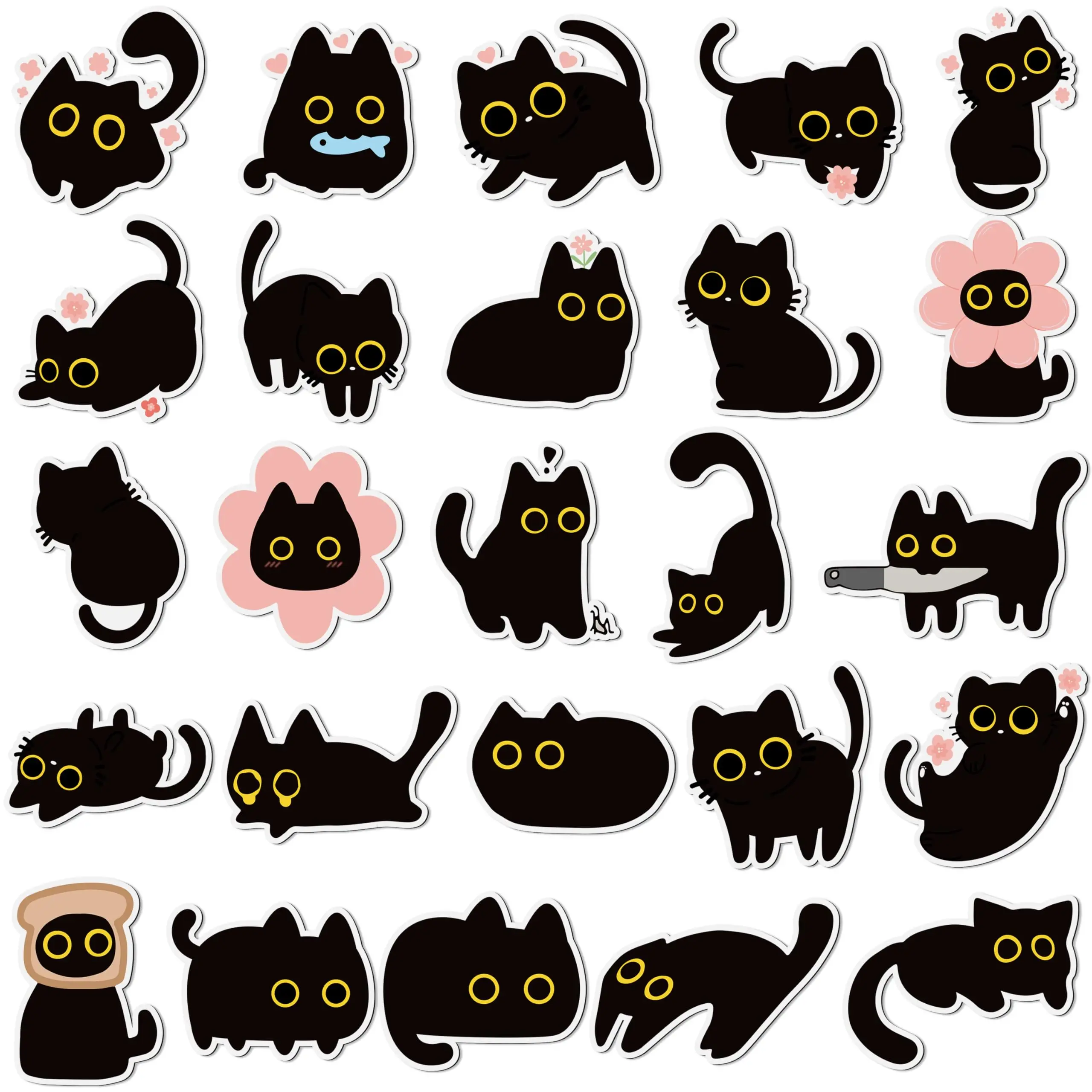25Pcs Cute Black Cat Fridge Magnets, Gift for Cat Lover, Funny Refrigerator Magnetic Sticker Decor Accessories with Flower Bread
25Pcs Cute Black Cat Fridge Magnets, Gift for Cat Lover, Funny Refrigerator Magnetic Sticker Decor Accessories with Flower Bread