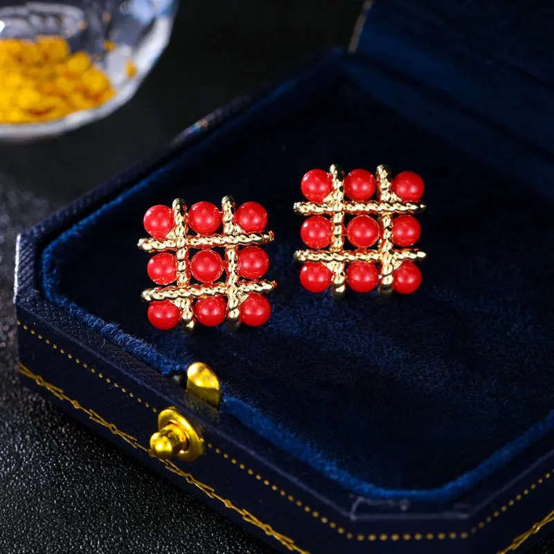 New Year 2025 Earrings for Women, s925 silver needle, Hong Kong style, retro and high-end, knot-woven red pearl stud earrings
New Year 2025 Earrings for Women, s925 silver needle, Hong Kong style, retro and high-end, knot-woven red pearl stud earrings
