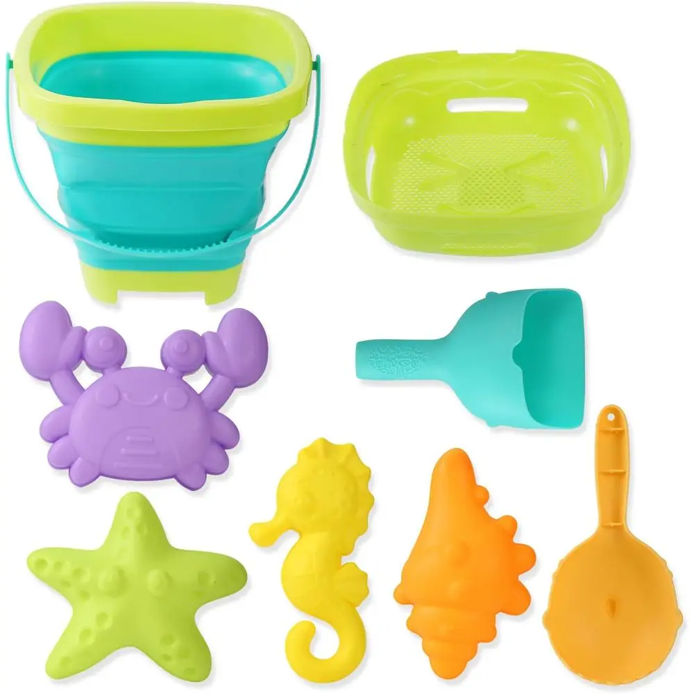 Portable Beach Sand Toys Playset for Kids: Bucket, Shovel, Spoon, Shell Sieve, and Castle Mold Kit
Portable Beach Sand Toys Playset for Kids: Bucket, Shovel, Spoon, Shell Sieve, and Castle Mold Kit