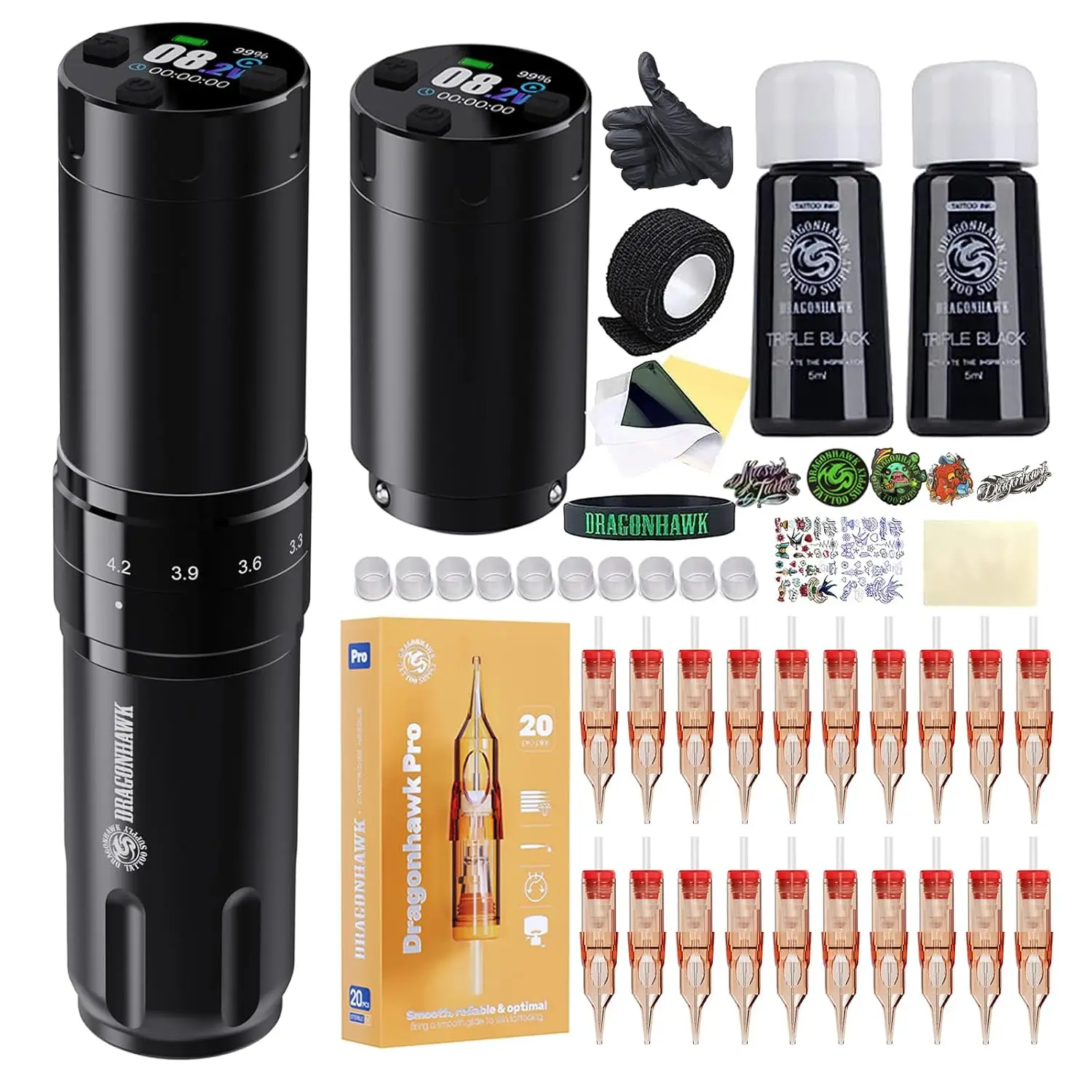 Wireless Tattoo Machine Kit, 7 Adjustable Stroke 2.4-4.2mm, 2200mAh Battery, Professional Rotary Pen for Lining Shading Coloring, Complete Set for Beginners
Wireless Tattoo Machine Kit, 7 Adjustable Stroke 2.4-4.2mm, 2200mAh Battery, Professional Rotary Pen for Lining Shading Coloring, Complete Set for Beginners