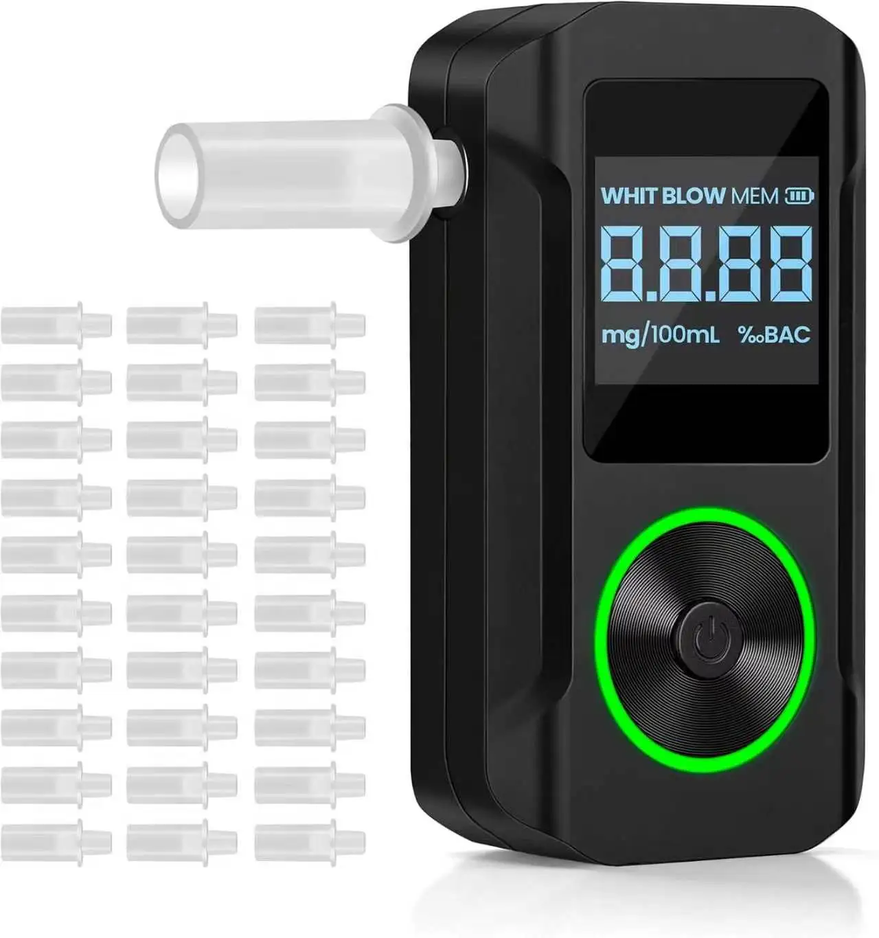 Professional Digital Alcohol Tester Breathalyzer High Accuracy Alcohol Detector Driving Breath Test Rechargeable AT6000 LCD Scre
Professional Digital Alcohol Tester Breathalyzer High Accuracy Alcohol Detector Driving Breath Test Rechargeable AT6000 LCD Scre
