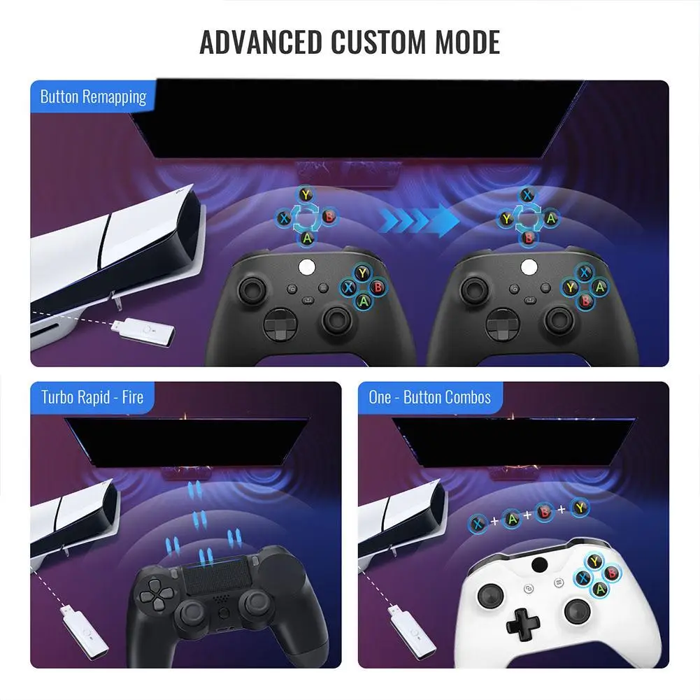 Wireless Controller Converter Adapter For PS5/PC/ Android/Steam Deck Controller USB Bluetooth-compatible PC Adapter E9G6
Wireless Controller Converter Adapter For PS5/PC/ Android/Steam Deck Controller USB Bluetooth-compatible PC Adapter E9G6