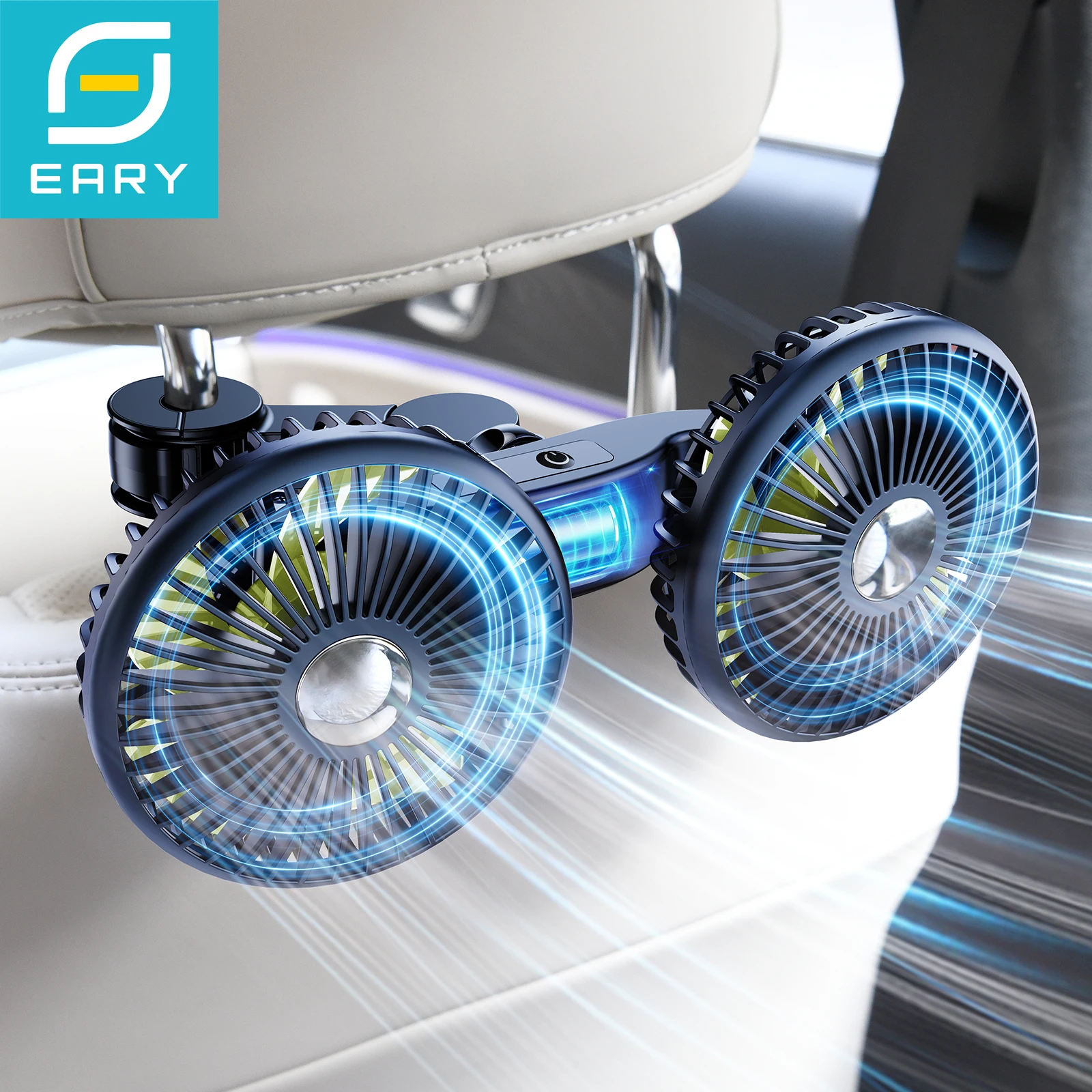 Eary Car Rear Seat Fan Headrest Backseat Dual Head Fan 2000mAh Battery 3 Speed Air Cooling Fans for kids Summer Car Accessories
Eary Car Rear Seat Fan Headrest Backseat Dual Head Fan 2000mAh Battery 3 Speed Air Cooling Fans for kids Summer Car Accessories