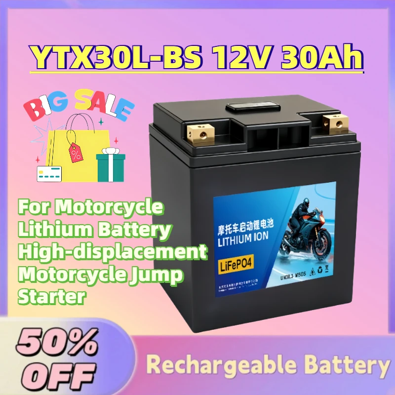 High-Quality YTX30L-BS 12V 30Ah LiFePO4 Battery Packs for Motorcycle Lithium Battery High-displacement Motorcycle Jump Starter
High-Quality YTX30L-BS 12V 30Ah LiFePO4 Battery Packs for Motorcycle Lithium Battery High-displacement Motorcycle Jump Starter