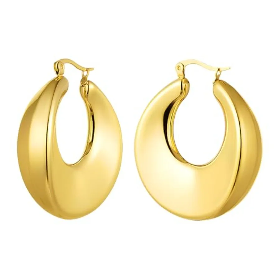 Statement Gold Earrings for Women - 18K Real Gold Plated Trendy Hoop Earrings Non Tarnish Hypoallergenic Gold Jewelry for Women
Statement Gold Earrings for Women - 18K Real Gold Plated Trendy Hoop Earrings Non Tarnish Hypoallergenic Gold Jewelry for Women