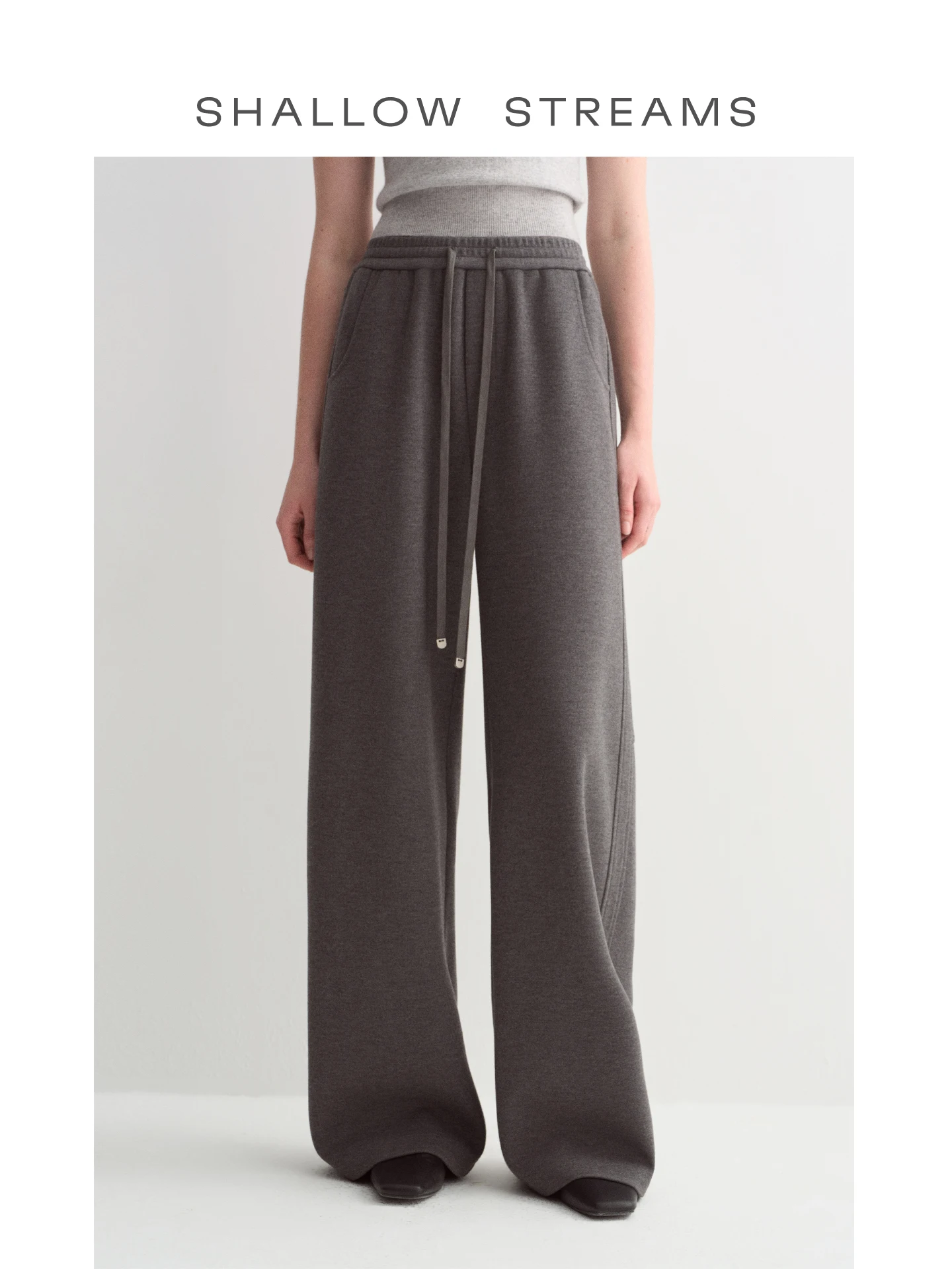 High Waist Wide Leg Pants Loose Fit Silk Cashmere Sweatpants Free Style Casual Trousers by SHALLOW STREAMS Asymmetrical Design
High Waist Wide Leg Pants Loose Fit Silk Cashmere Sweatpants Free Style Casual Trousers by SHALLOW STREAMS Asymmetrical Design