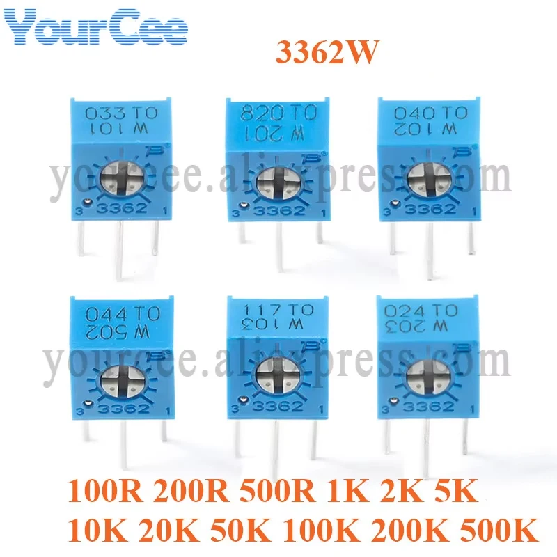 20PCS/5PCS 3362W 3362 Precision Adjustable Resistor Trimpot Trimmer Potentiometer 100R 200R 500R 1K 2K 5K 10K 20K 100K 200K Ohm
20PCS/5PCS 3362W 3362 Precision Adjustable Resistor Trimpot Trimmer Potentiometer 100R 200R 500R 1K 2K 5K 10K 20K 100K 200K Ohm