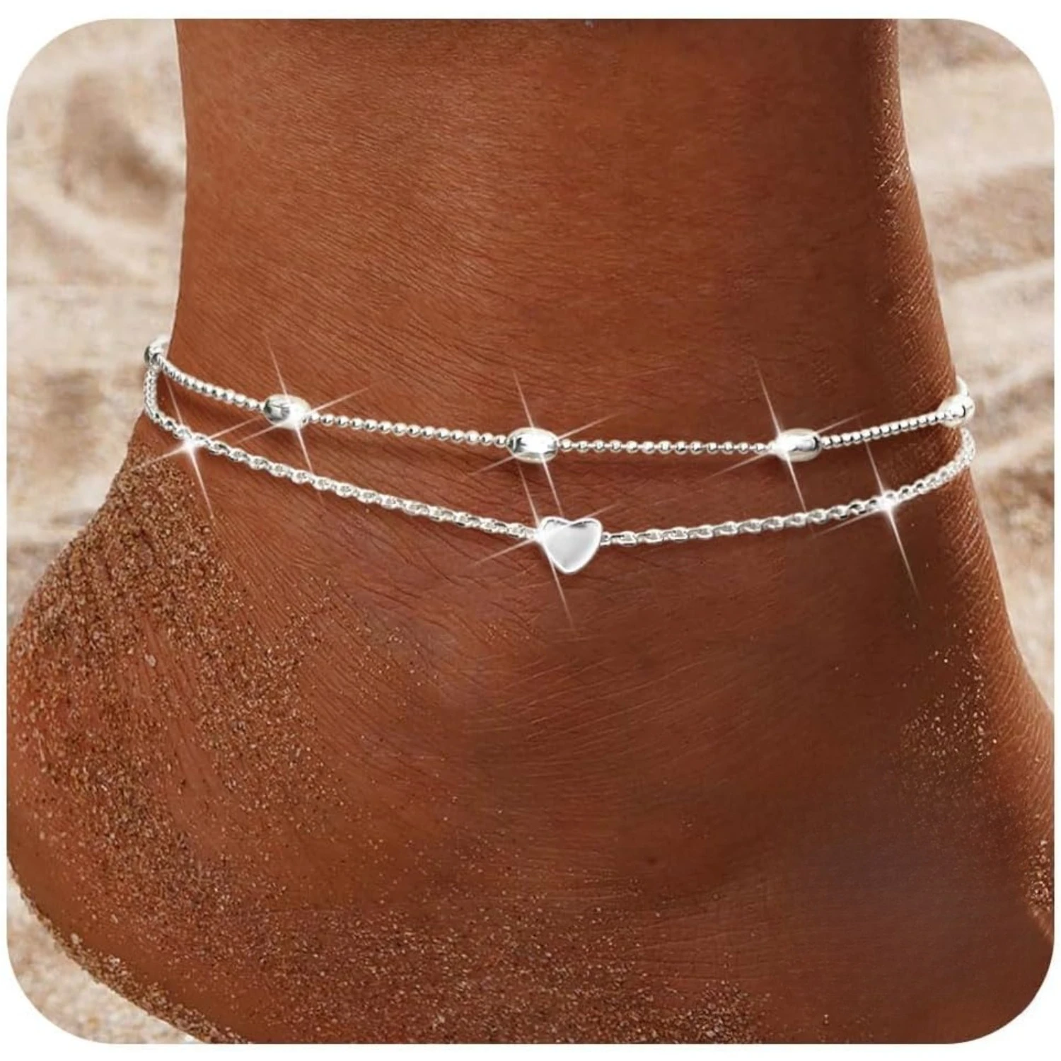 Bobisty Ankle Bracelets for Women Silver Buckle Waterproof Dainty Anklets Adjustable Layered Heart Anklets Summer Jewelry Gift
Bobisty Ankle Bracelets for Women Silver Buckle Waterproof Dainty Anklets Adjustable Layered Heart Anklets Summer Jewelry Gift