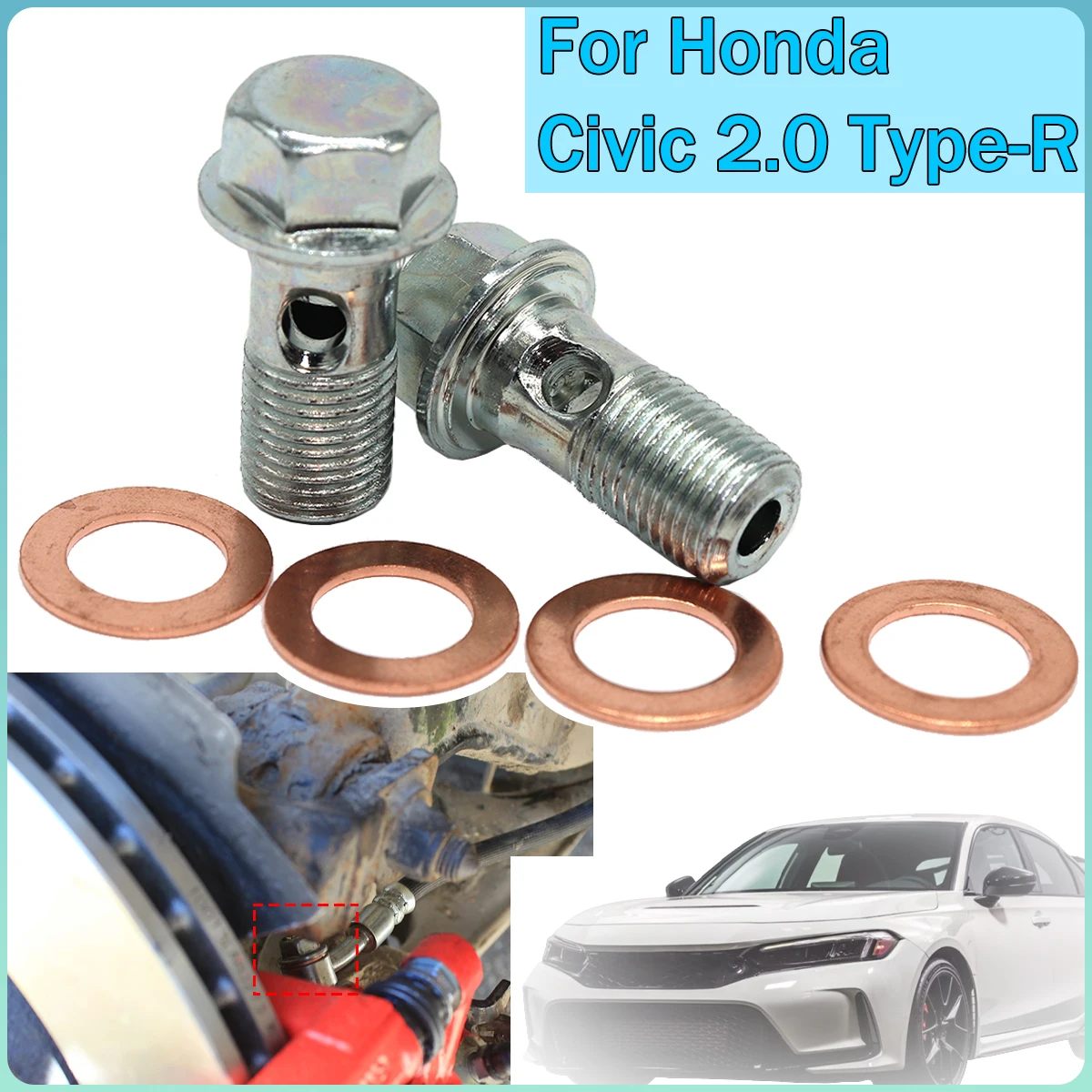 Left Rear Right Brake Caliper Hose Lines Banjo Fittings Bolts Copper Sealing Crush Washers Repair Kit For Honda Civic 2.0 Type-R
Left Rear Right Brake Caliper Hose Lines Banjo Fittings Bolts Copper Sealing Crush Washers Repair Kit For Honda Civic 2.0 Type-R