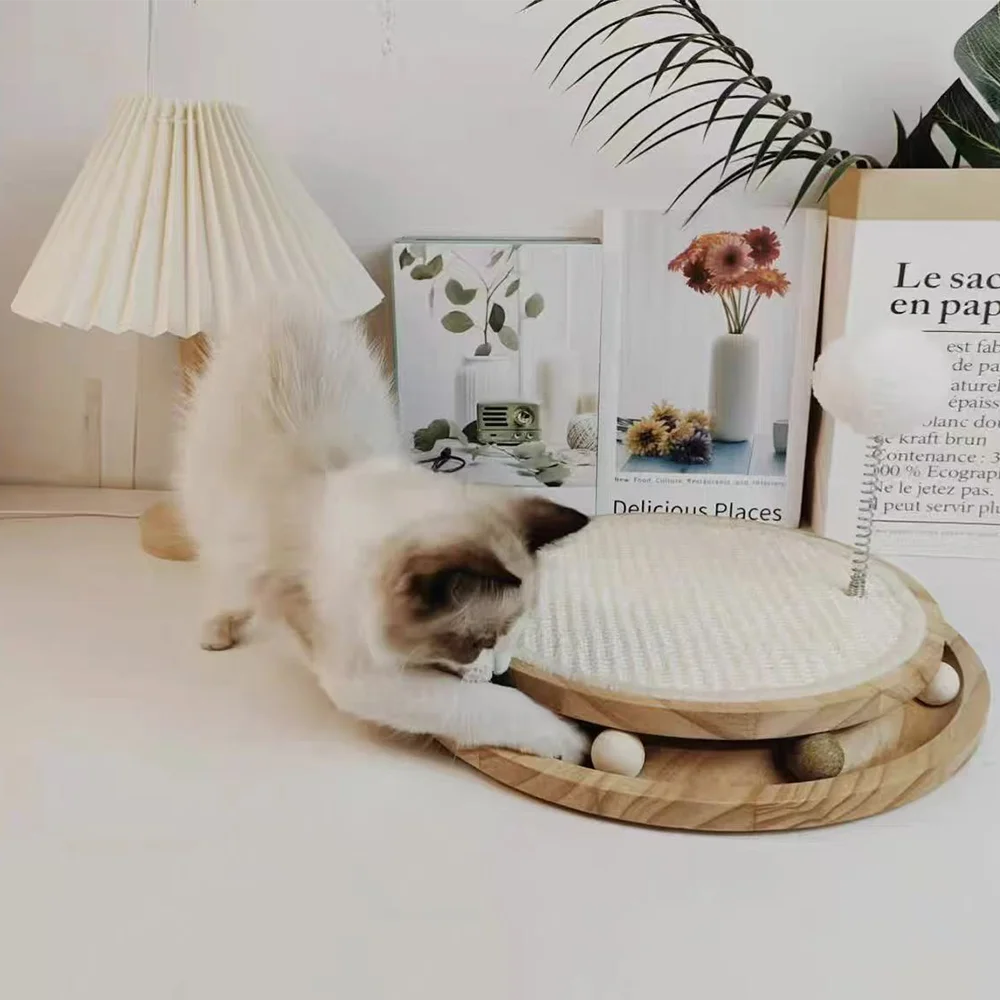 Natural Sisal Cat Scratching Board with Ballway Spring Ball for Chasing and Hunting Cat Scratching Board with Interactive Toys
Natural Sisal Cat Scratching Board with Ballway Spring Ball for Chasing and Hunting Cat Scratching Board with Interactive Toys