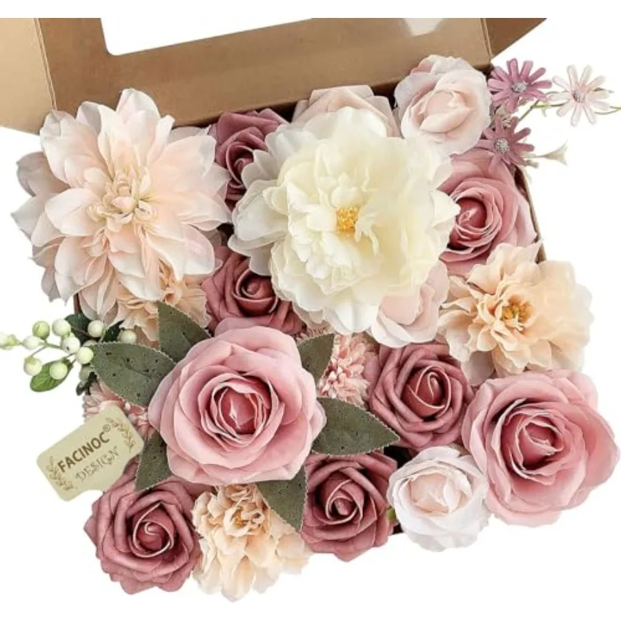 Roses Artificial Flowers Pink Bouquets Box Set for DIY Bridal Wedding Shower Decorations Fake Floral Arrangements for Party Tab
Roses Artificial Flowers Pink Bouquets Box Set for DIY Bridal Wedding Shower Decorations Fake Floral Arrangements for Party Tab