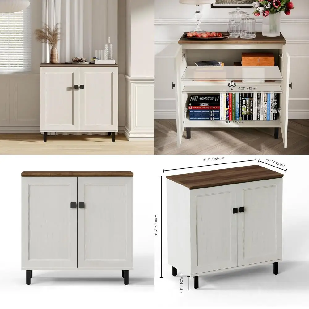 3-in-1 Storage Cabinet with Adjustable Shelves, Suitable for Kitchen, Coffee Bar, Living Room, White
3-in-1 Storage Cabinet with Adjustable Shelves, Suitable for Kitchen, Coffee Bar, Living Room, White