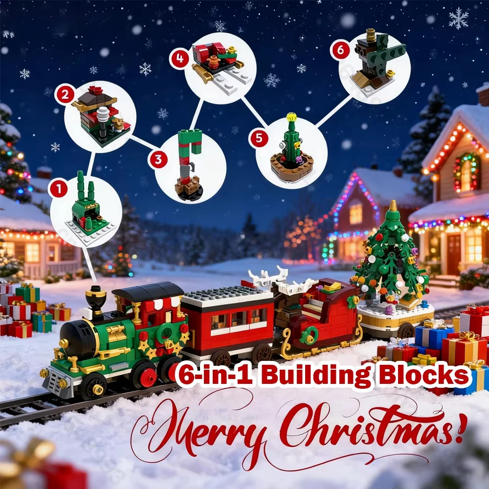  Деревенский Рождественский поезд, праздничный дом, сани, каретка, модель рождественской елки, строительные блоки, сборка кирпичей, детский рождественский подарок
Деревенский Рождественский поезд, праздничный дом, сани, каретка, модель рождественской елки, строительные блоки, сборка кирпичей, детский рождественский подарок