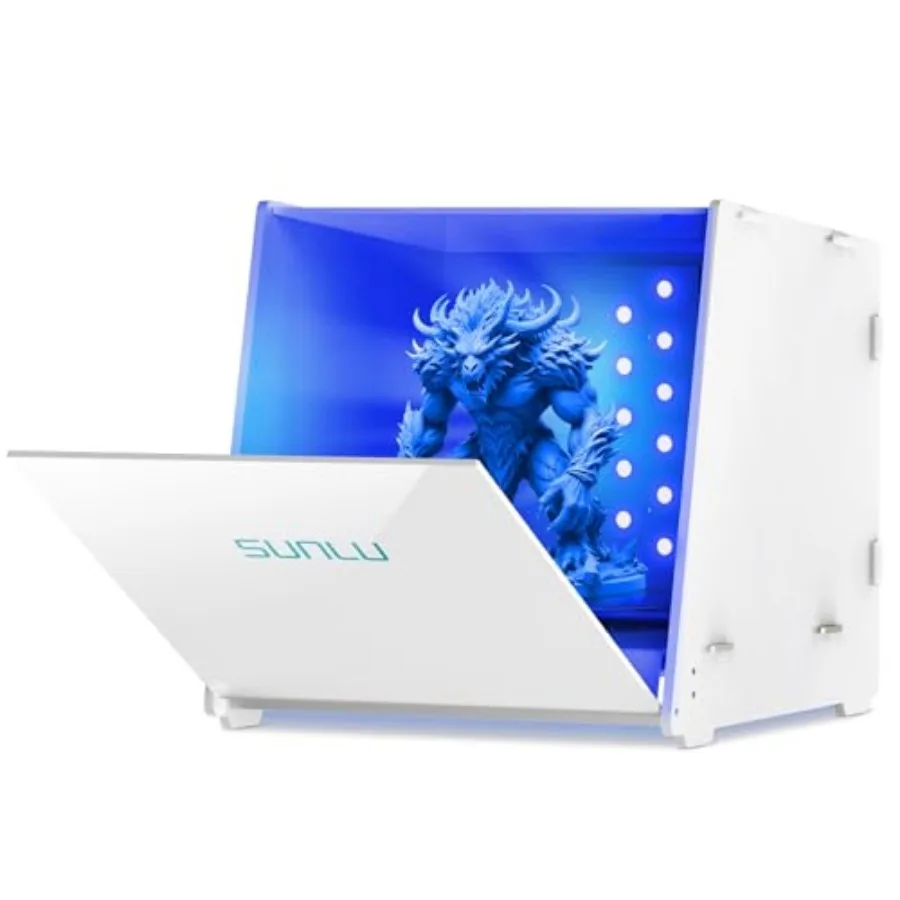 SUNLU Resin UV Curing Box Plus, 405nm UV LED Lights, UV Light Curing Machine with Timer, 360° Spinning Turntable and Acrylic Re
SUNLU Resin UV Curing Box Plus, 405nm UV LED Lights, UV Light Curing Machine with Timer, 360° Spinning Turntable and Acrylic Re