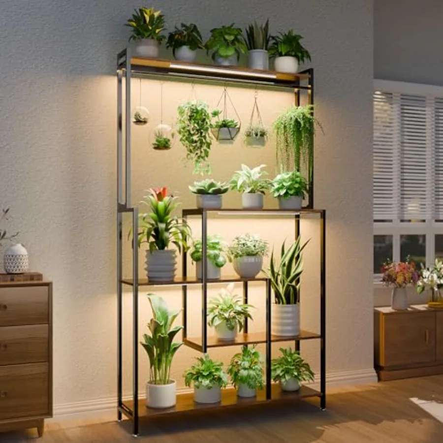 Indoor large plant stand with grow light: 72 tall metal shelf 5-tier 12-pot holder heavy-duty rectangle display rack for living
Indoor large plant stand with grow light: 72 tall metal shelf 5-tier 12-pot holder heavy-duty rectangle display rack for living