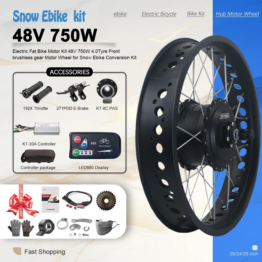 Electric Bicycle Fat Tire MXUS 48V 750W Brushless Gear Front Hub Motor 20 24 26inch for Snow E-bike Conversion Kit with KT LCD5
Electric Bicycle Fat Tire MXUS 48V 750W Brushless Gear Front Hub Motor 20 24 26inch for Snow E-bike Conversion Kit with KT LCD5