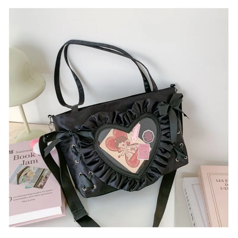 Japanese Lotus Leaf Lace Girl Large Capacity Crossbody Shoulder Bag Y2k Bow Love Transparent Ulzzang Hand Ita Bag
Japanese Lotus Leaf Lace Girl Large Capacity Crossbody Shoulder Bag Y2k Bow Love Transparent Ulzzang Hand Ita Bag