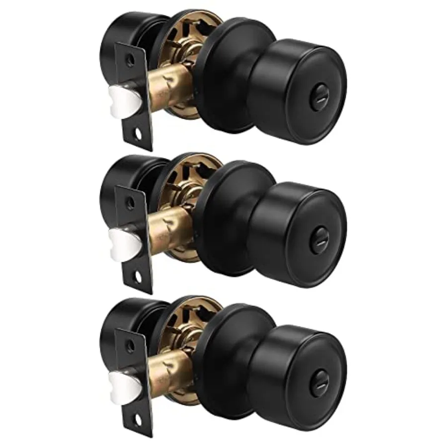 Pack Door s Function Keyless Lock Black Interior Round Door Lock, Flat Door Knob with Lock for Bedroom/Bathroom
Pack Door s Function Keyless Lock Black Interior Round Door Lock, Flat Door Knob with Lock for Bedroom/Bathroom