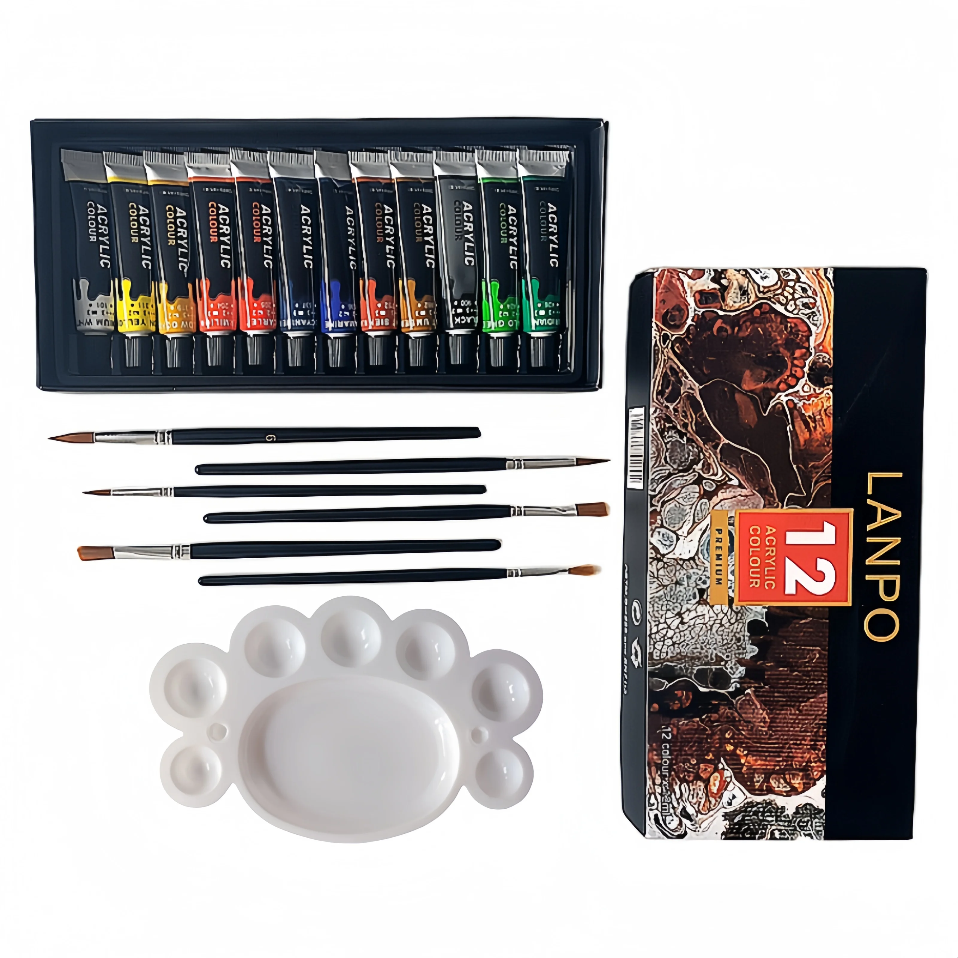 12 color 12ml acrylic paint six paintbrush small foot palette 12 color 12ml acrylic paint set
12 color 12ml acrylic paint six paintbrush small foot palette 12 color 12ml acrylic paint set