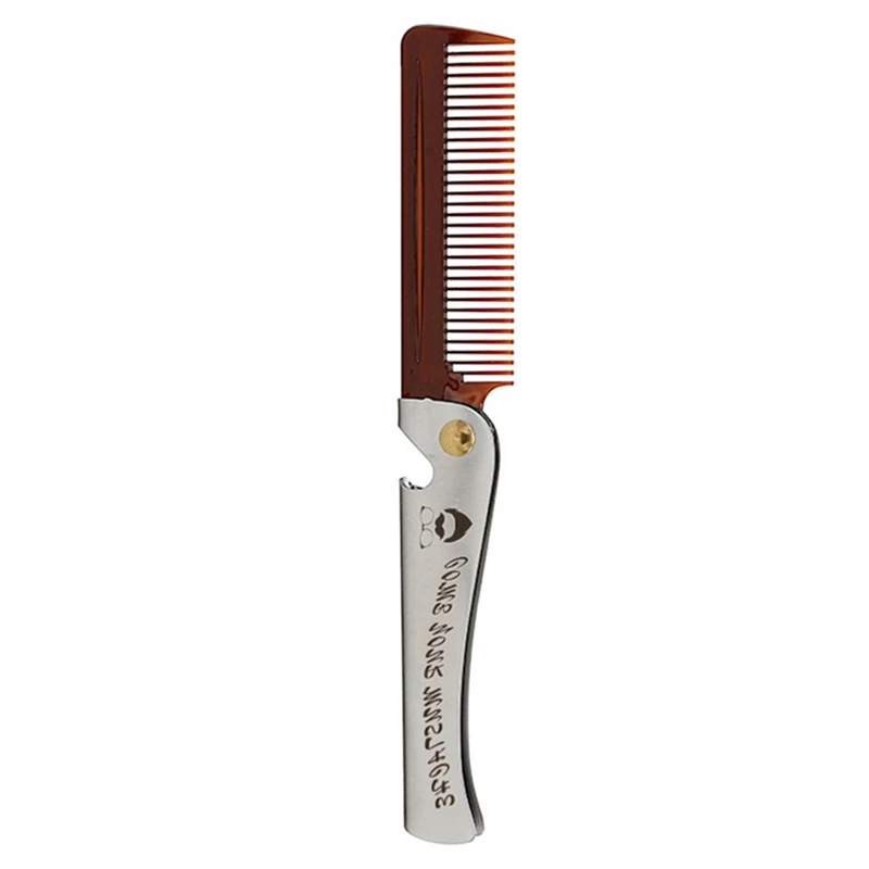2 Pcs Brown Men Folding Pocket Comb PP Teeth Detangling Hair Beard Comb Metal Handle Foldable Combing Mustache Comb
2 Pcs Brown Men Folding Pocket Comb PP Teeth Detangling Hair Beard Comb Metal Handle Foldable Combing Mustache Comb