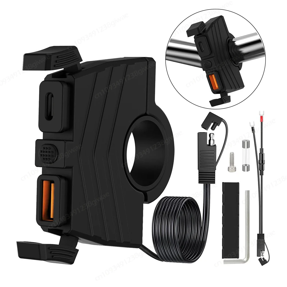 NEW PD3.0 & QC3.0 Motorcycle Dual USB Charger Power Outlet Adapter Waterproof Handlebar Mounting Bracket Moto Fast Phone Charger
NEW PD3.0 & QC3.0 Motorcycle Dual USB Charger Power Outlet Adapter Waterproof Handlebar Mounting Bracket Moto Fast Phone Charger