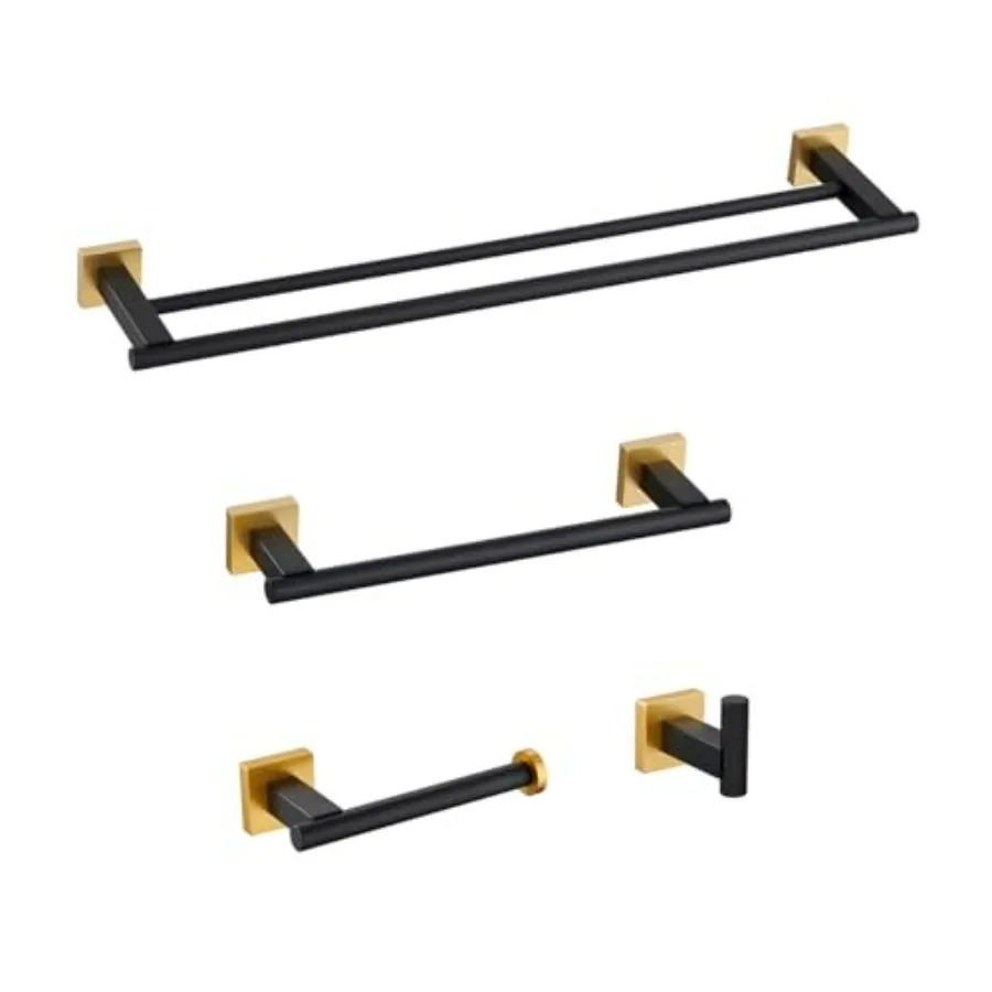 Bathroom hardware kit: stainless steel wall mount set with double towel bar, hand towel rack, toilet paper holder, robe hook in
Bathroom hardware kit: stainless steel wall mount set with double towel bar, hand towel rack, toilet paper holder, robe hook in