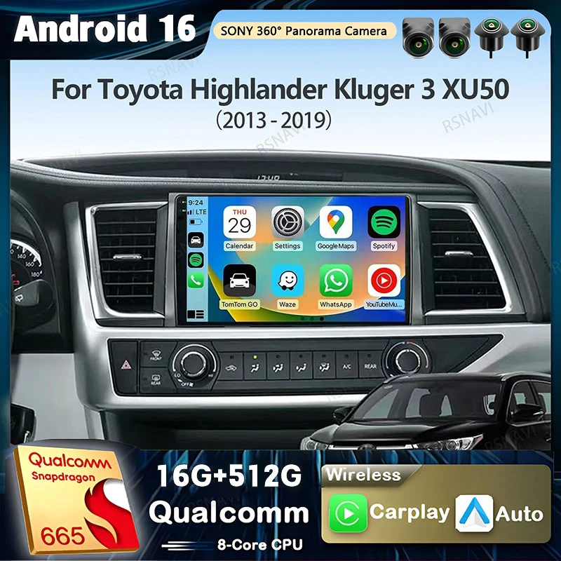 Android 16 Qualcomm Car Radio For Toyota Highlander Kluger 3 XU50 2013 - 2019 Player Multimedia Stereo Navigation CarPlay Auto
Android 16 Qualcomm Car Radio For Toyota Highlander Kluger 3 XU50 2013 - 2019 Player Multimedia Stereo Navigation CarPlay Auto