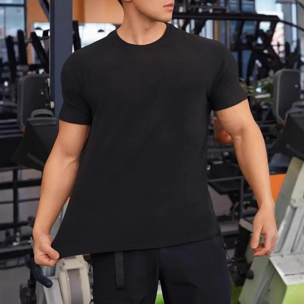 Men Solid Color Round Neck Top Men's Slim Fit Training T-shirt for Summer Workouts Round Neck Short Sleeves Stretchy for Jogging
Men Solid Color Round Neck Top Men's Slim Fit Training T-shirt for Summer Workouts Round Neck Short Sleeves Stretchy for Jogging