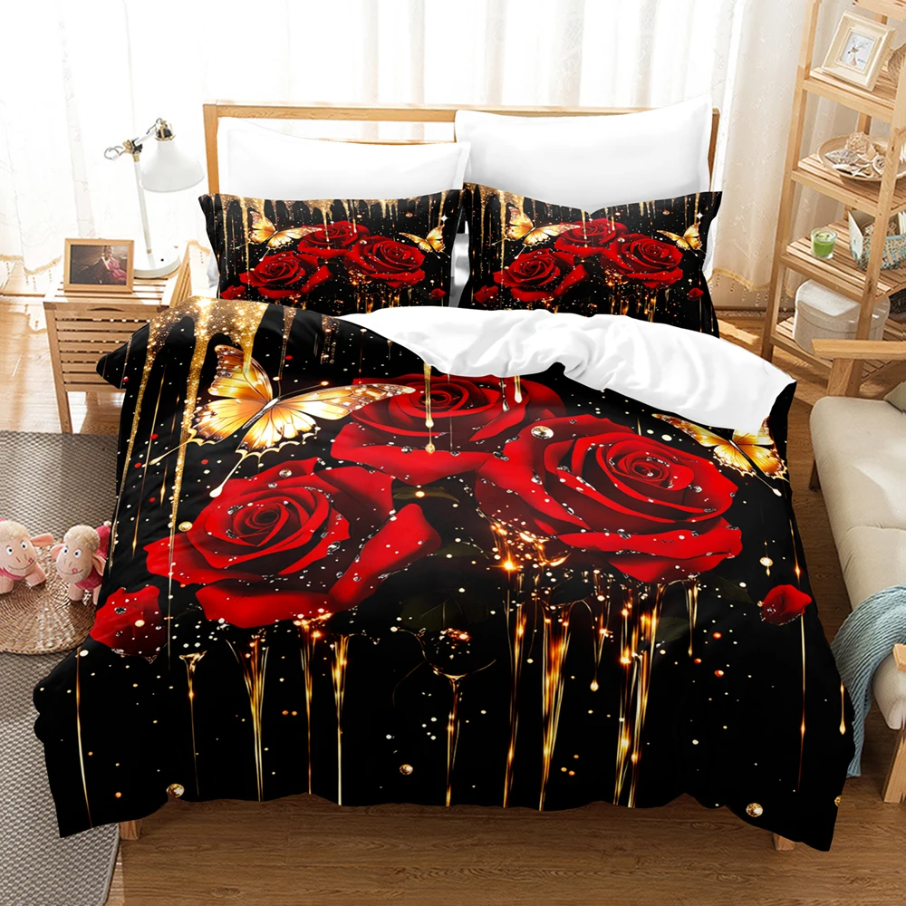 3pcs Full Size Duvet Cover Comforter Not Included For Couples Bedroom 3D Printed Romantic Floral Bedding Sets With 2 Pillowcases
3pcs Full Size Duvet Cover Comforter Not Included For Couples Bedroom 3D Printed Romantic Floral Bedding Sets With 2 Pillowcases