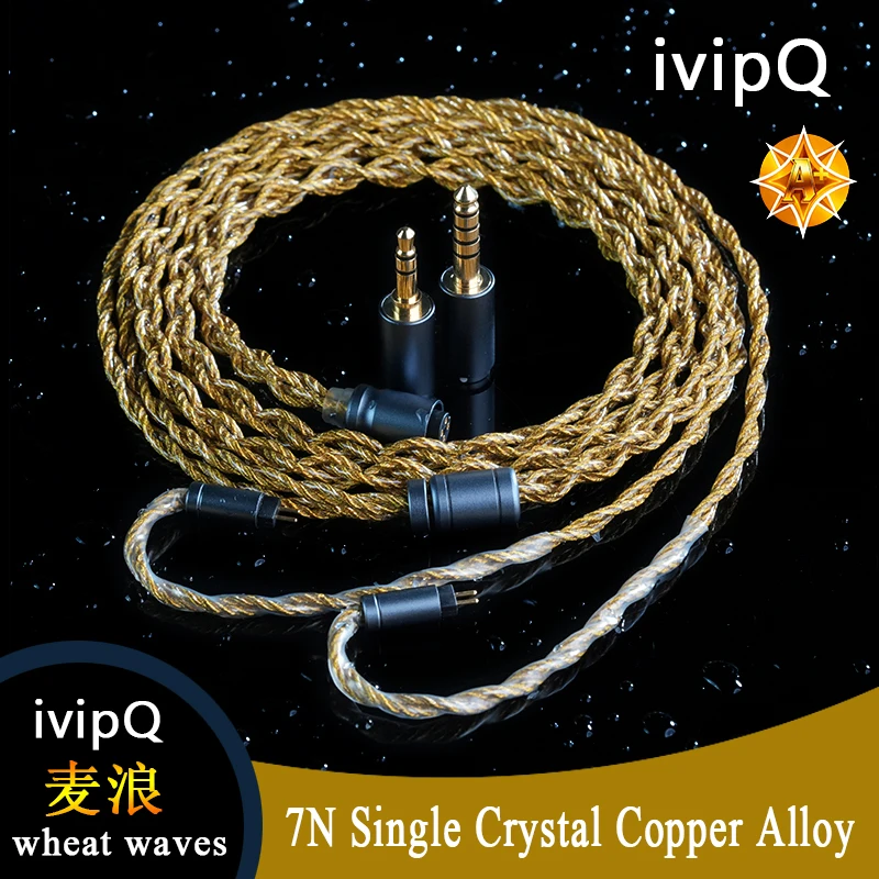 ivipQ Wheat Waves High Purity 7N OCC Alloy IEM Earphone Cable with 2-in-1(3.5mm+4.4mm) Interchangeable Plugs MMCX 2Pin QDC IE900
ivipQ Wheat Waves High Purity 7N OCC Alloy IEM Earphone Cable with 2-in-1(3.5mm+4.4mm) Interchangeable Plugs MMCX 2Pin QDC IE900