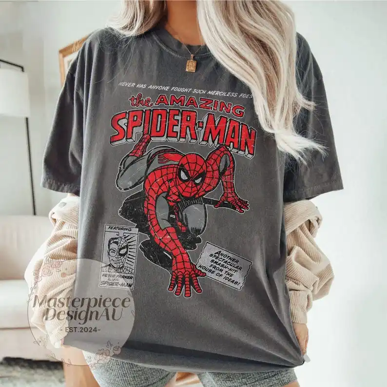 Retro 90's Spider Man Homage T-Shirt Men Women Graphic Cotton Print T-Shirt Summer Vintage Marvel Avengers Spiderman Fan Tee Top
Retro 90's Spider Man Homage T-Shirt Men Women Graphic Cotton Print T-Shirt Summer Vintage Marvel Avengers Spiderman Fan Tee Top