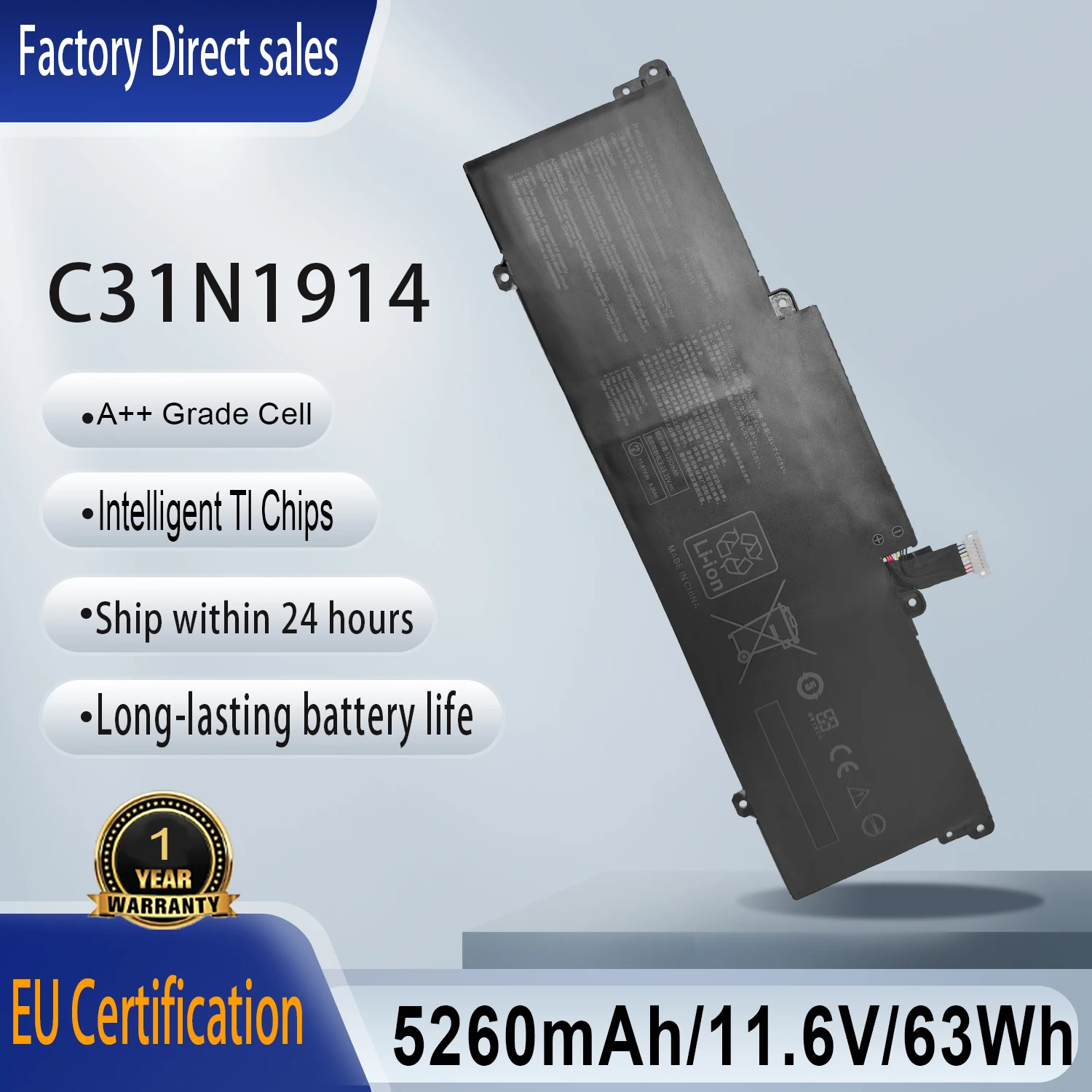 C31N1914 Аккумулятор для ноутбука Asus ZenBook14 UX425UG UX425QA UM425UG UM425QA Сверхлегкий UX435EAL UX435EGL ExpertBook B7 Flip B7402
C31N1914 Аккумулятор для ноутбука Asus ZenBook14 UX425UG UX425QA UM425UG UM425QA Сверхлегкий UX435EAL UX435EGL ExpertBook B7 Flip B7402