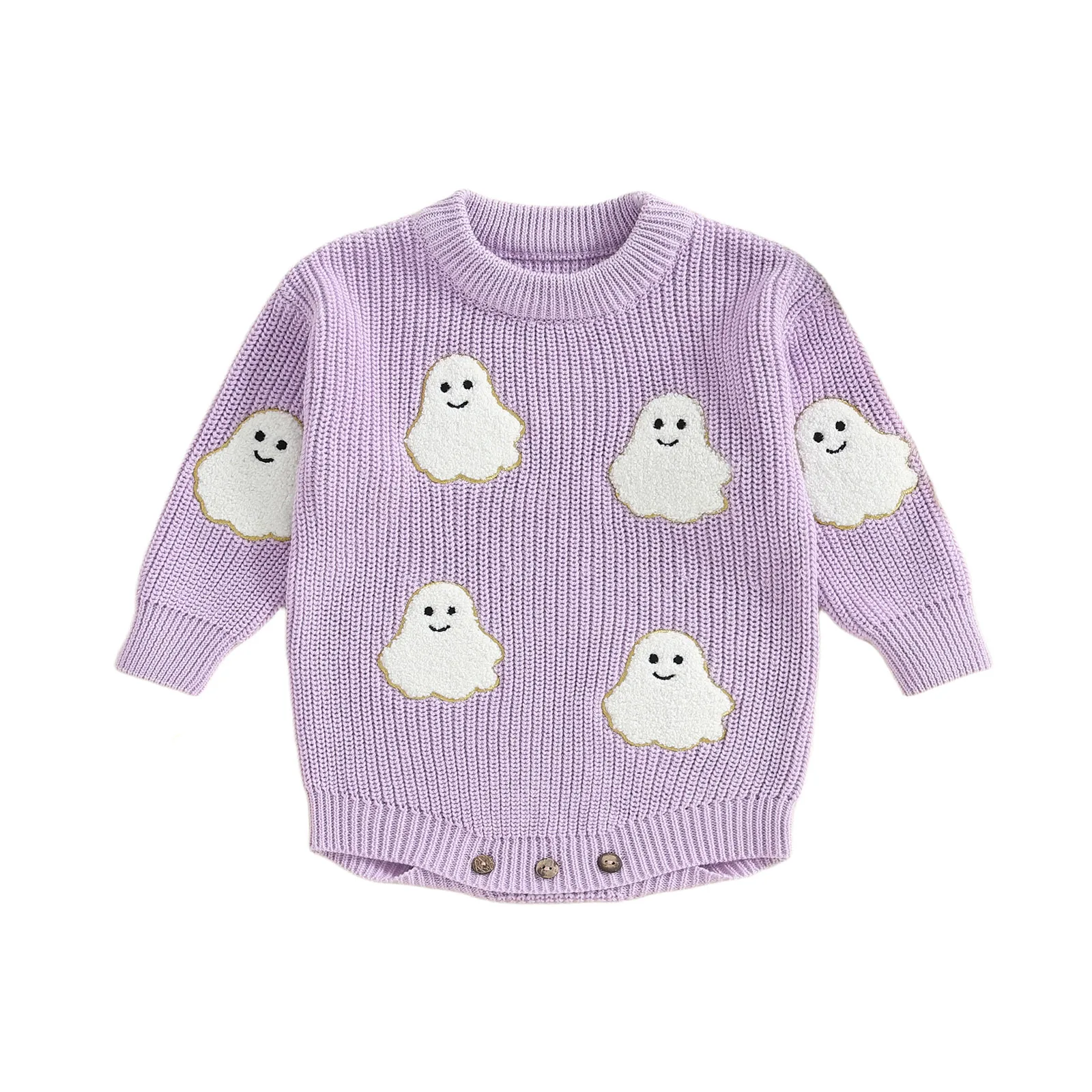 Baby Girl Halloween Sweater Romper Ghost Patch Crewneck Long Sleeve Bodysuit Cute Winter Fall Clothes
Baby Girl Halloween Sweater Romper Ghost Patch Crewneck Long Sleeve Bodysuit Cute Winter Fall Clothes