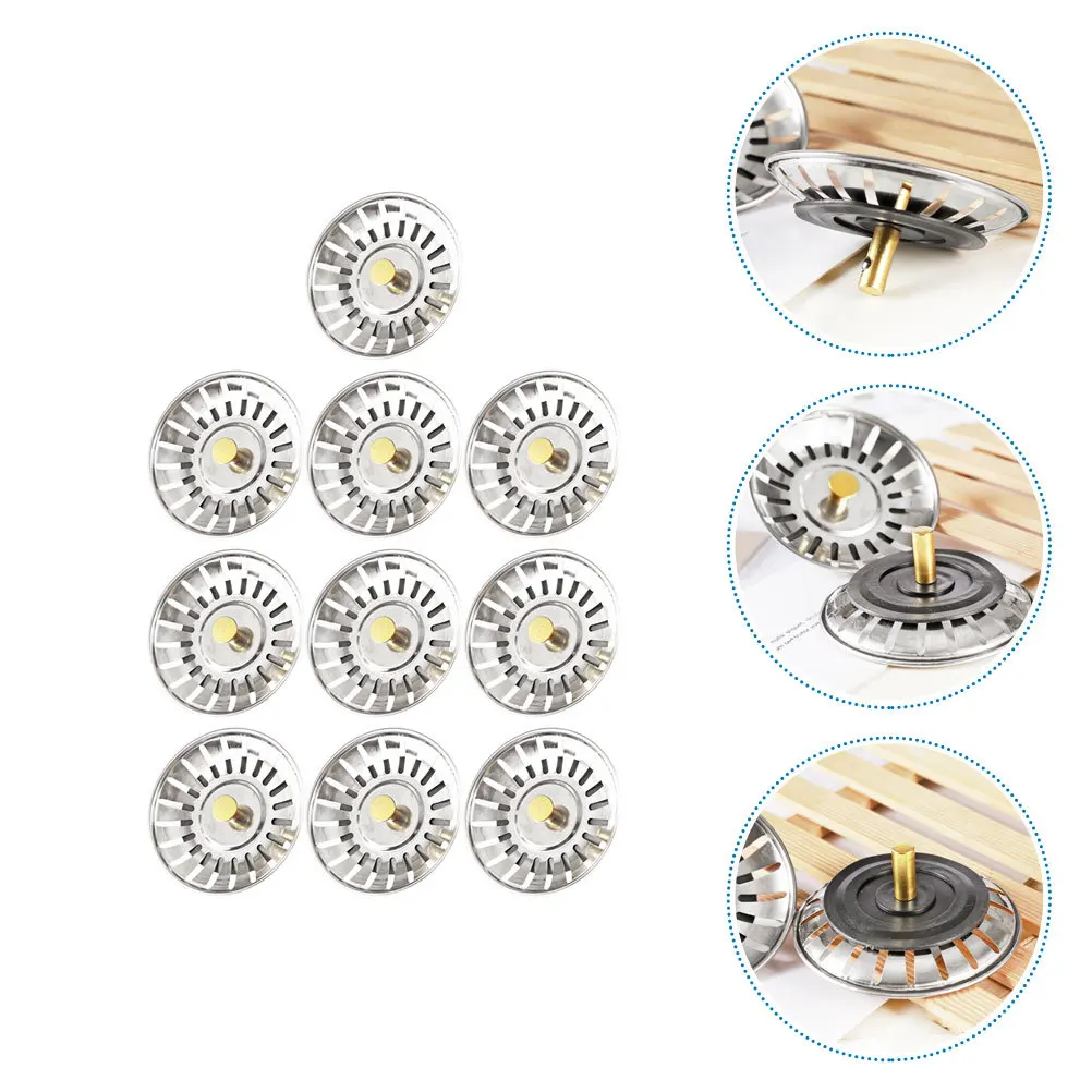 10Pcs Kitchen Sink Drain Cover Heavy-Duty Filtration Mesh Prevent Clogs Water Leakage Tight-Seal Silicone Washer Home Sink
10Pcs Kitchen Sink Drain Cover Heavy-Duty Filtration Mesh Prevent Clogs Water Leakage Tight-Seal Silicone Washer Home Sink