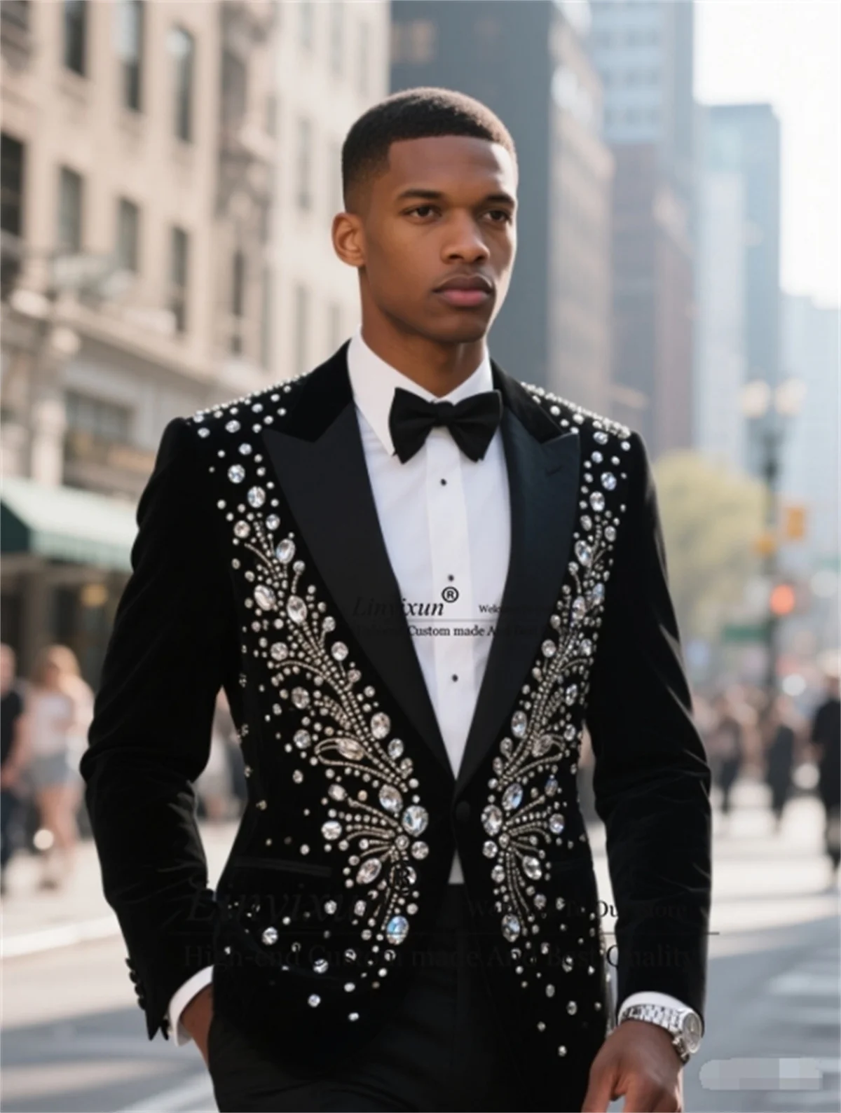 High End Jewel Beaded Men Suits 2 Piece Sets Wedding Groom Tuxedo Peaked Lapel Male Prom Blazers Customized Slim Costume Homme
High End Jewel Beaded Men Suits 2 Piece Sets Wedding Groom Tuxedo Peaked Lapel Male Prom Blazers Customized Slim Costume Homme
