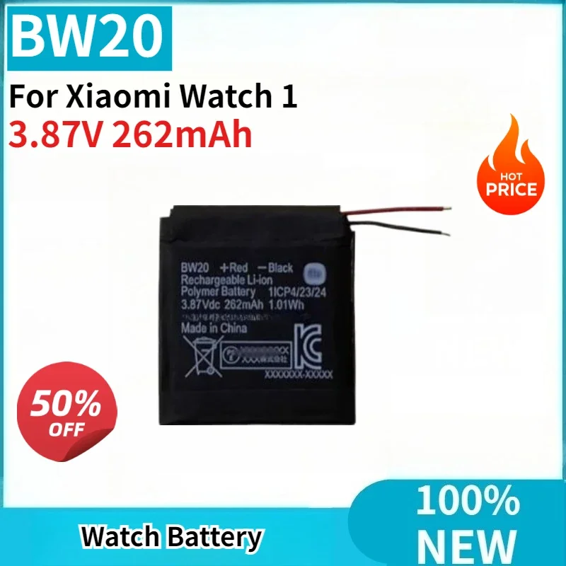 New BW20 3.87V 262mAh Smart Watch Battery For Xiaomi Watch 1 High Quality Rechargeable Lithium Polymer Battery
New BW20 3.87V 262mAh Smart Watch Battery For Xiaomi Watch 1 High Quality Rechargeable Lithium Polymer Battery
