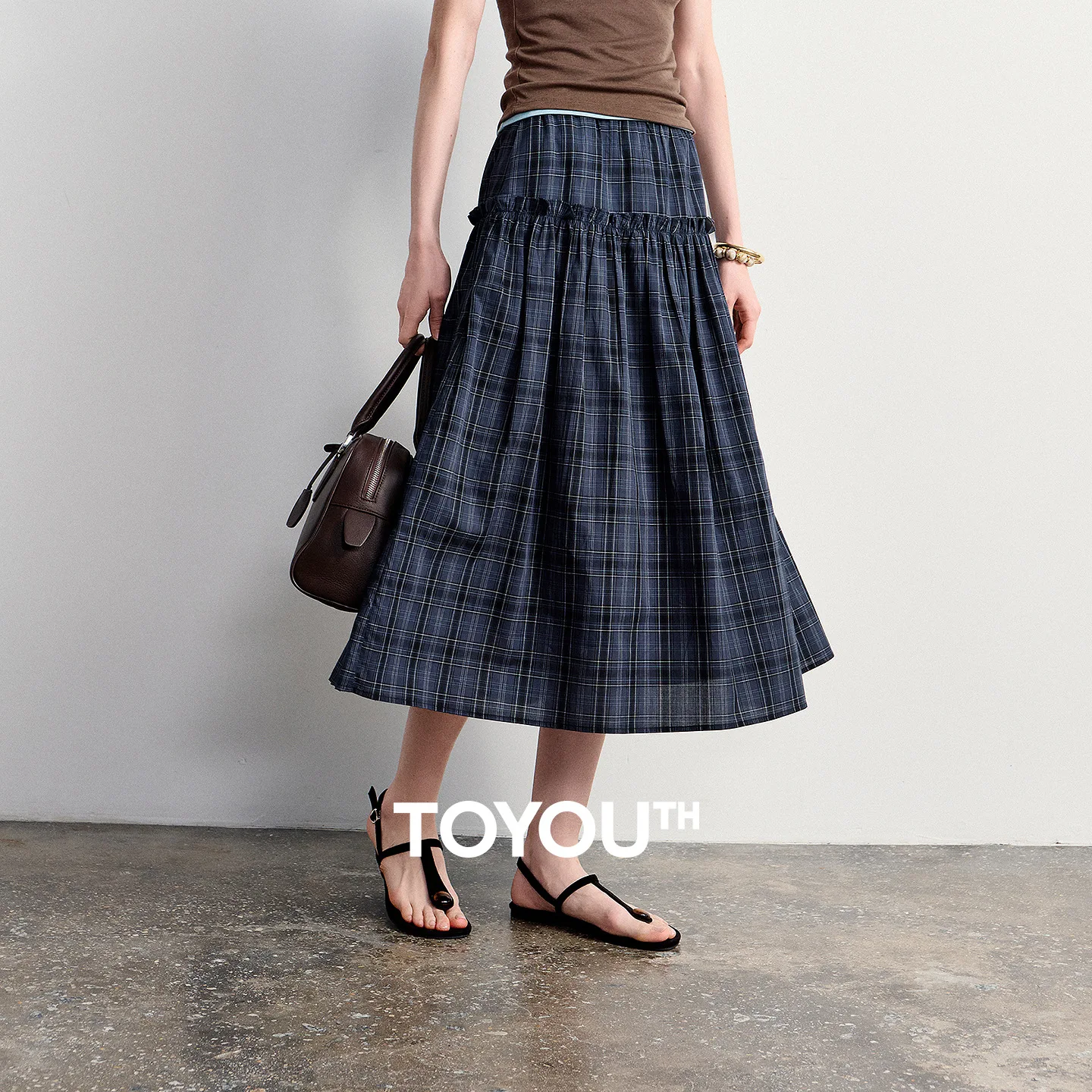 TOYOUTH Women Cotton Plaid Skirt 2026 Summer New Retro Ruffled Patchwork Elastic Waist A-Line Skirt
TOYOUTH Women Cotton Plaid Skirt 2026 Summer New Retro Ruffled Patchwork Elastic Waist A-Line Skirt