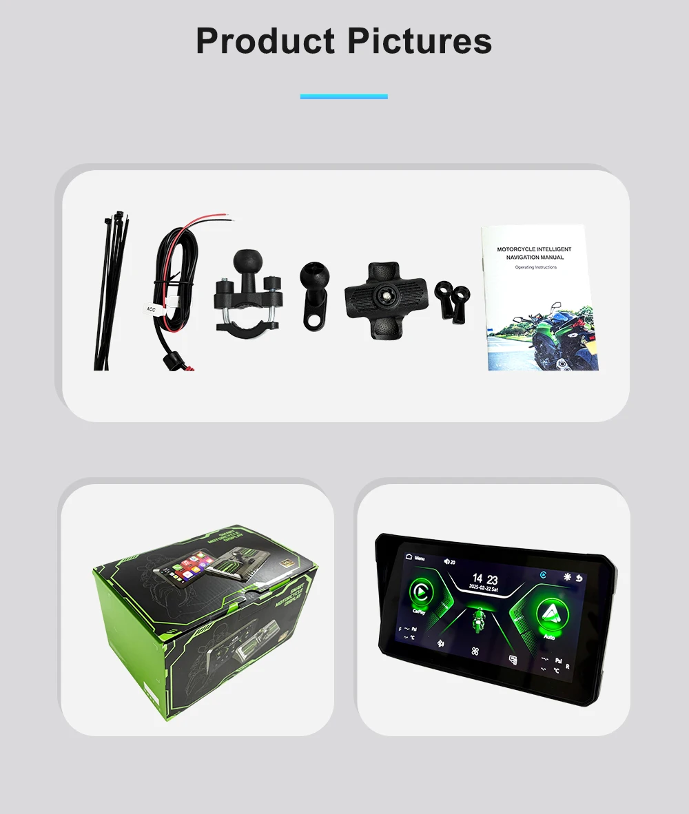 6 inch Screen 1440*720P Motorcycle Wireless Carplay Display Motorcycle Monitor Android Auto GPS Motor DVR Monitor TPMS Optional
6 inch Screen 1440*720P Motorcycle Wireless Carplay Display Motorcycle Monitor Android Auto GPS Motor DVR Monitor TPMS Optional